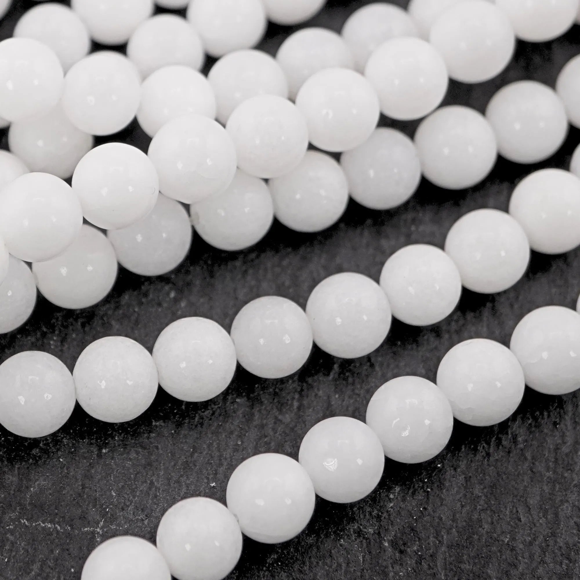 White Jasper Round Shape Gemstone Strand Beads