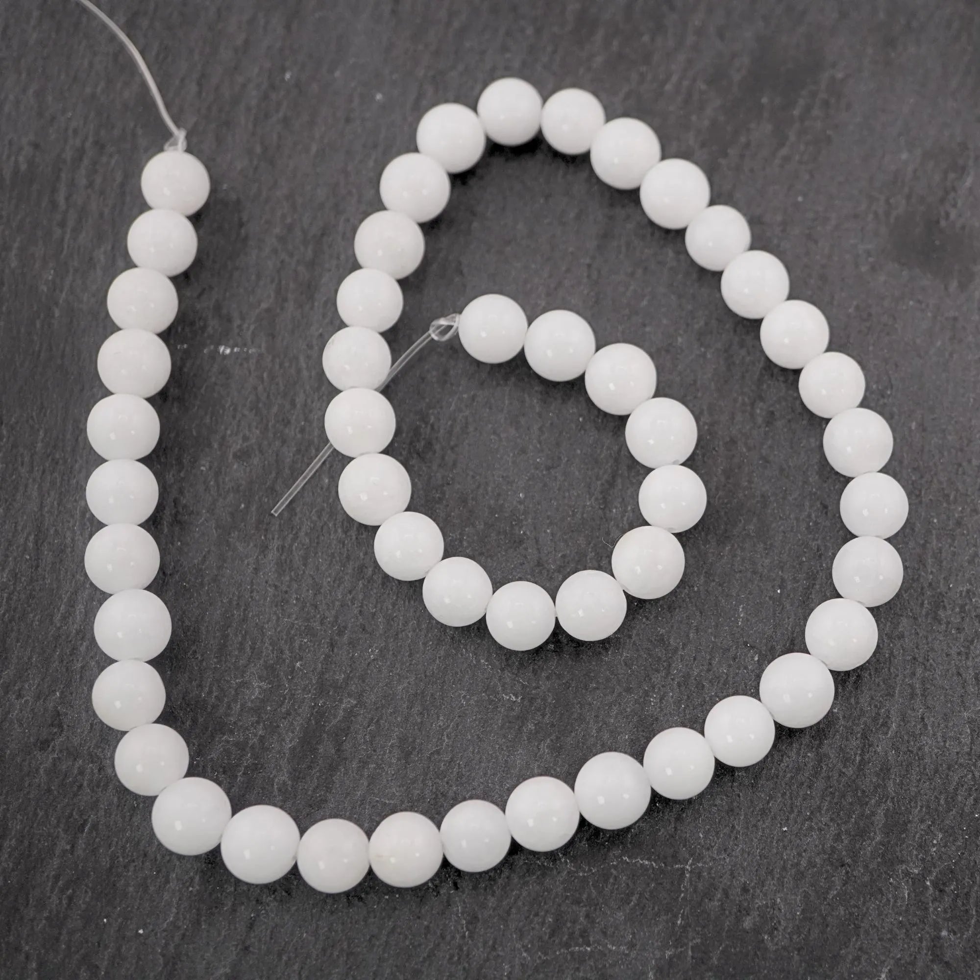 White Jasper Round Shape Gemstone Strand Beads