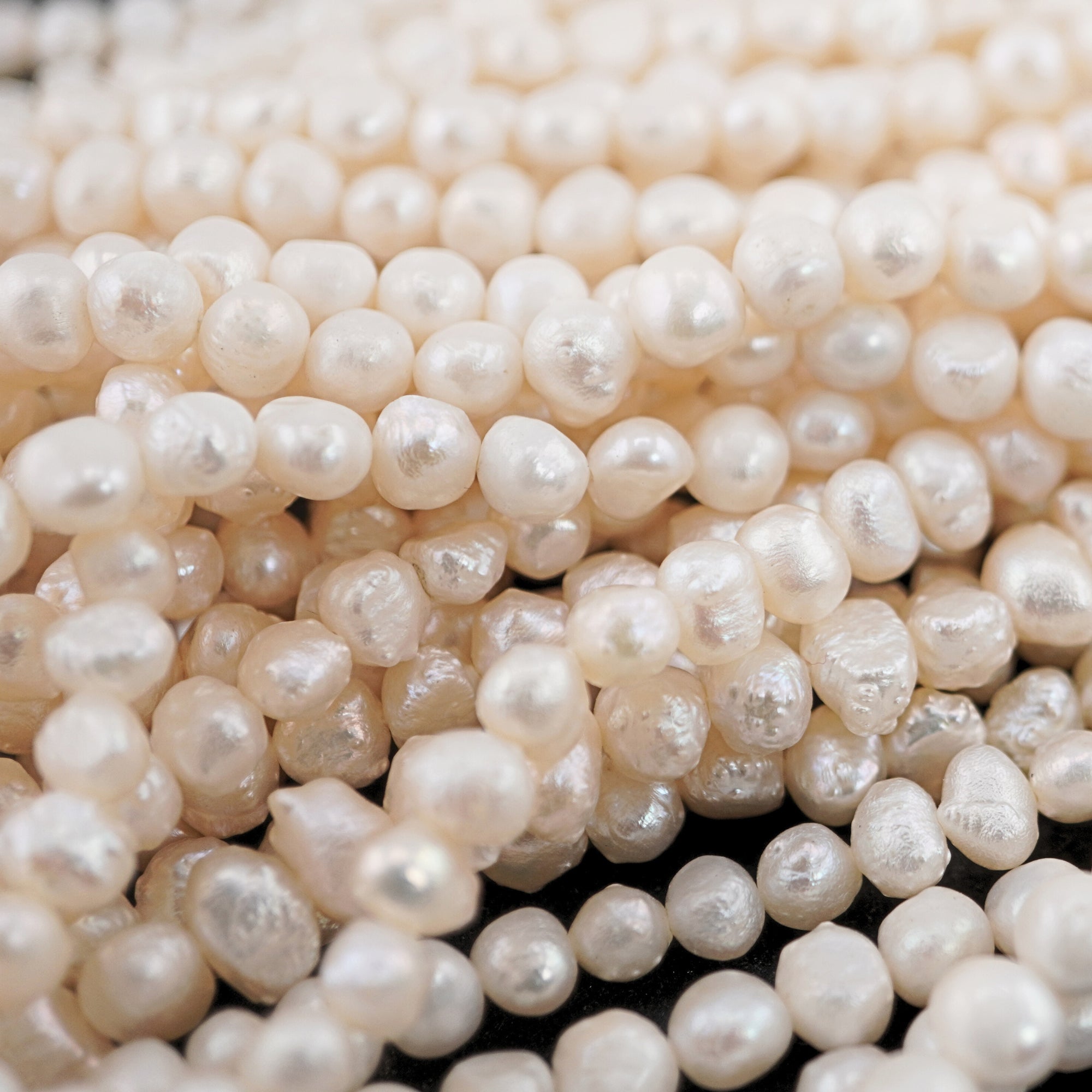 White Freshwater Pearl Beads for Necklaces