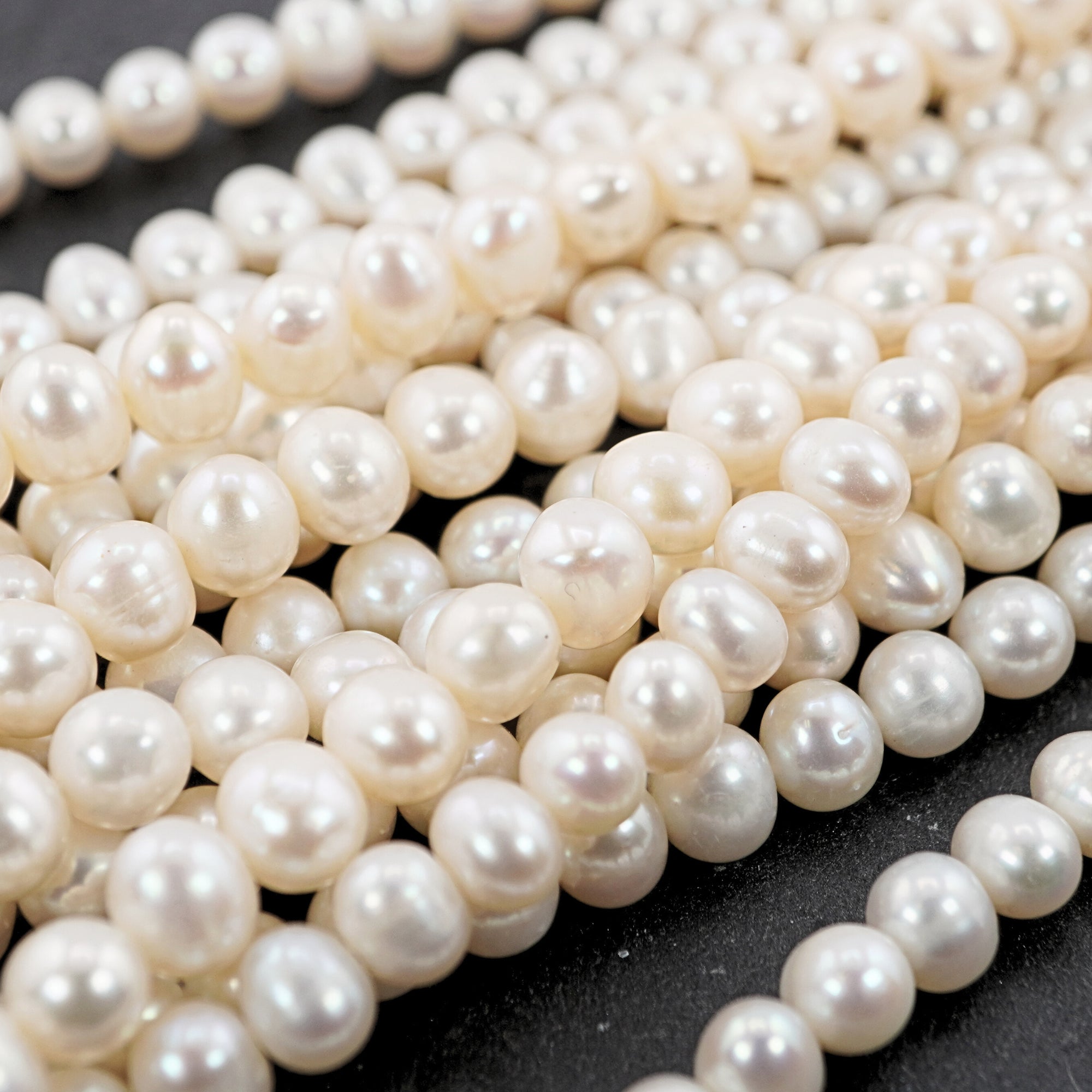 White Freshwater Pearl Gemstone Beads
