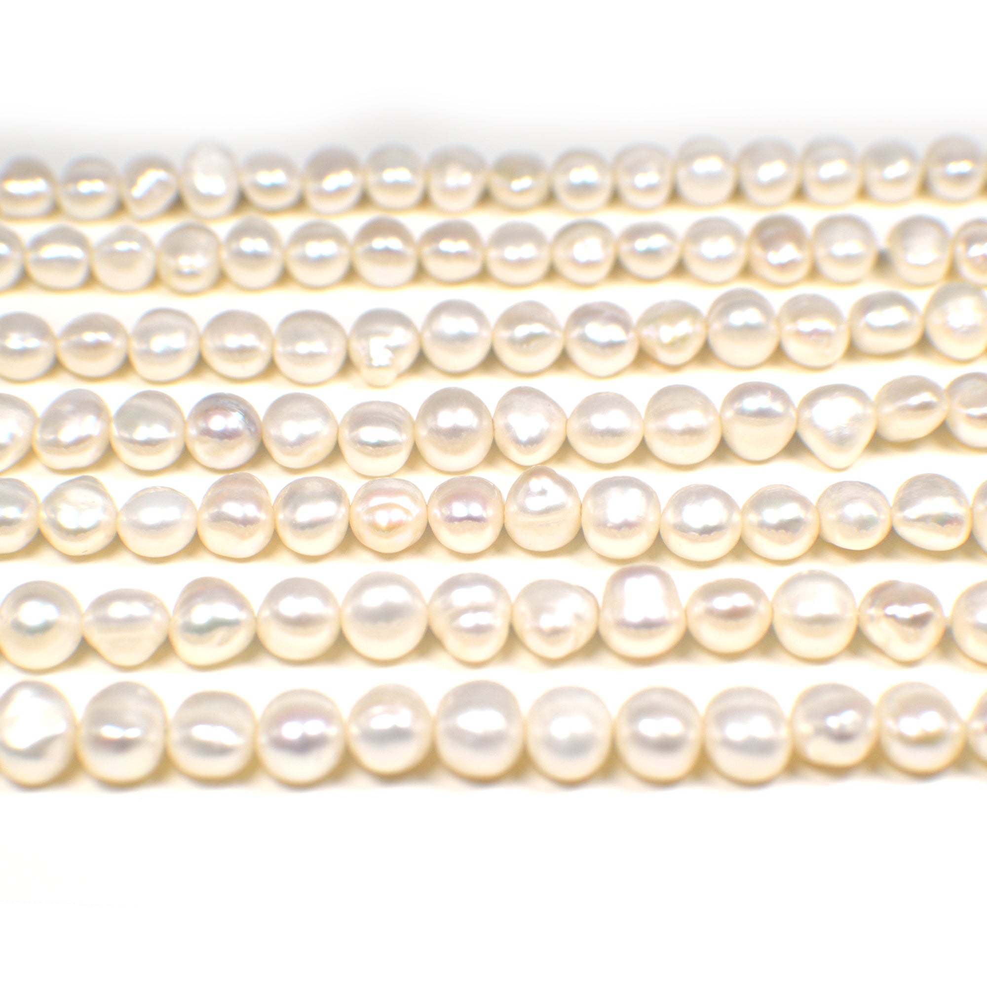 White freshwater pearls for jewelry