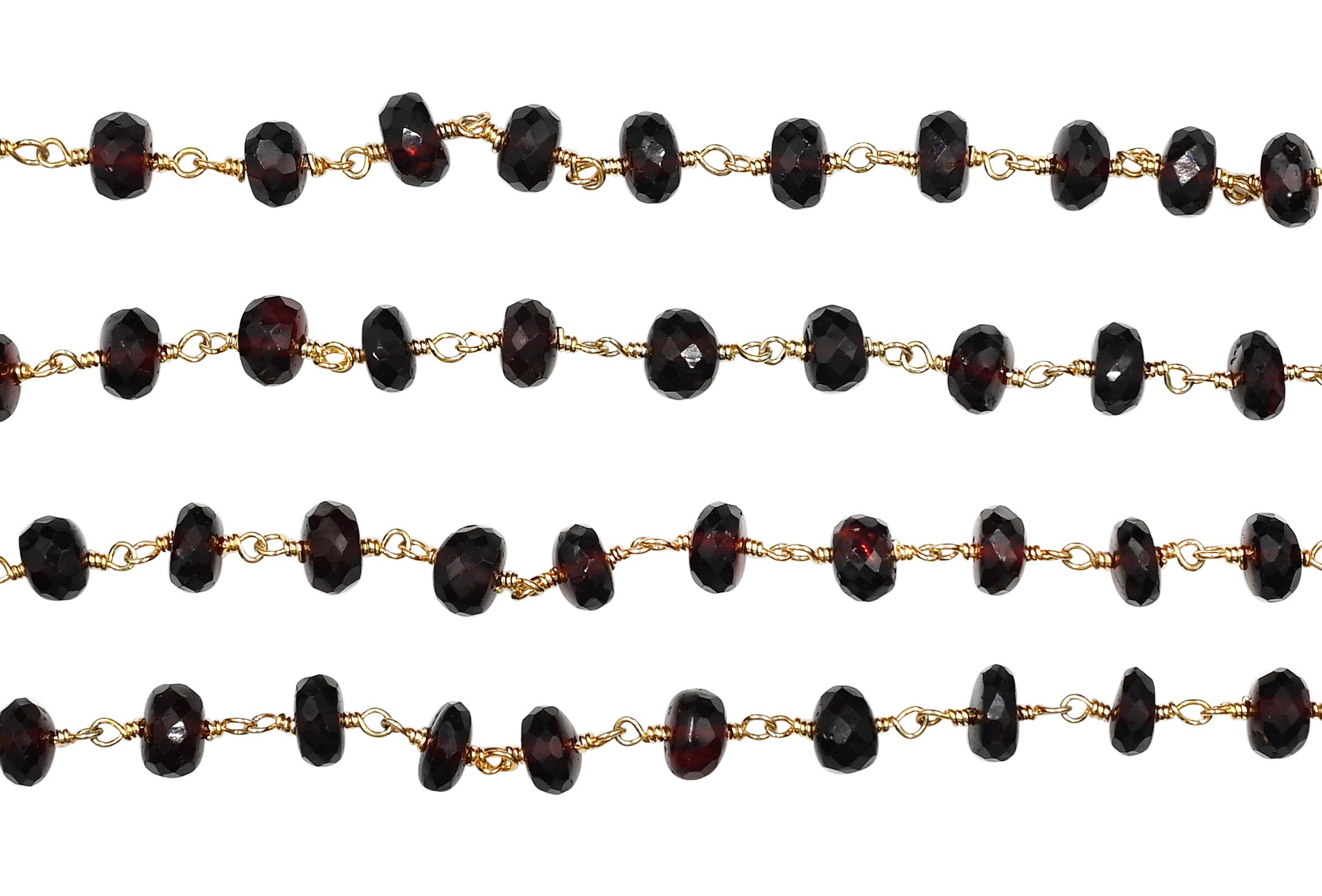 Wholesale Garnet Faceted Beads Chain