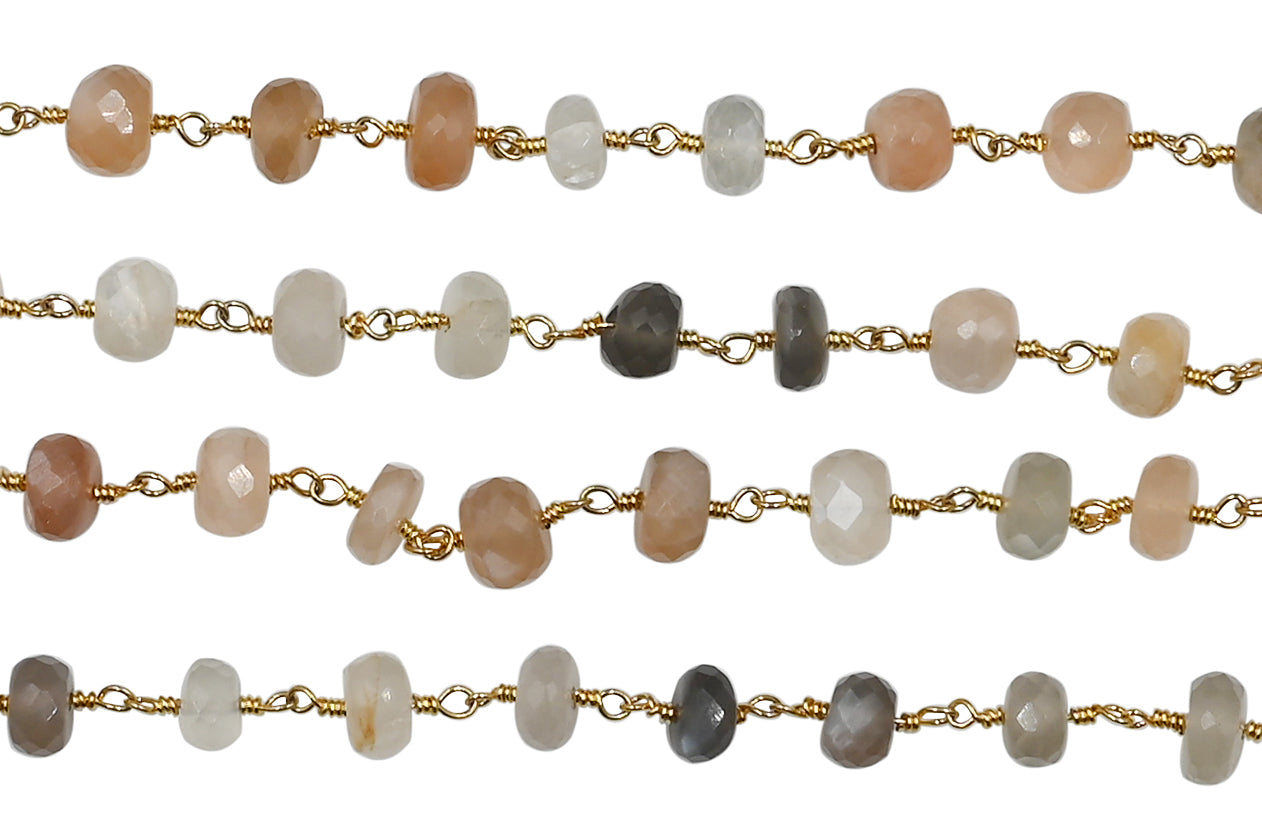 Wholesale Moonstone Wire Wrap Chain for Jewelry Making