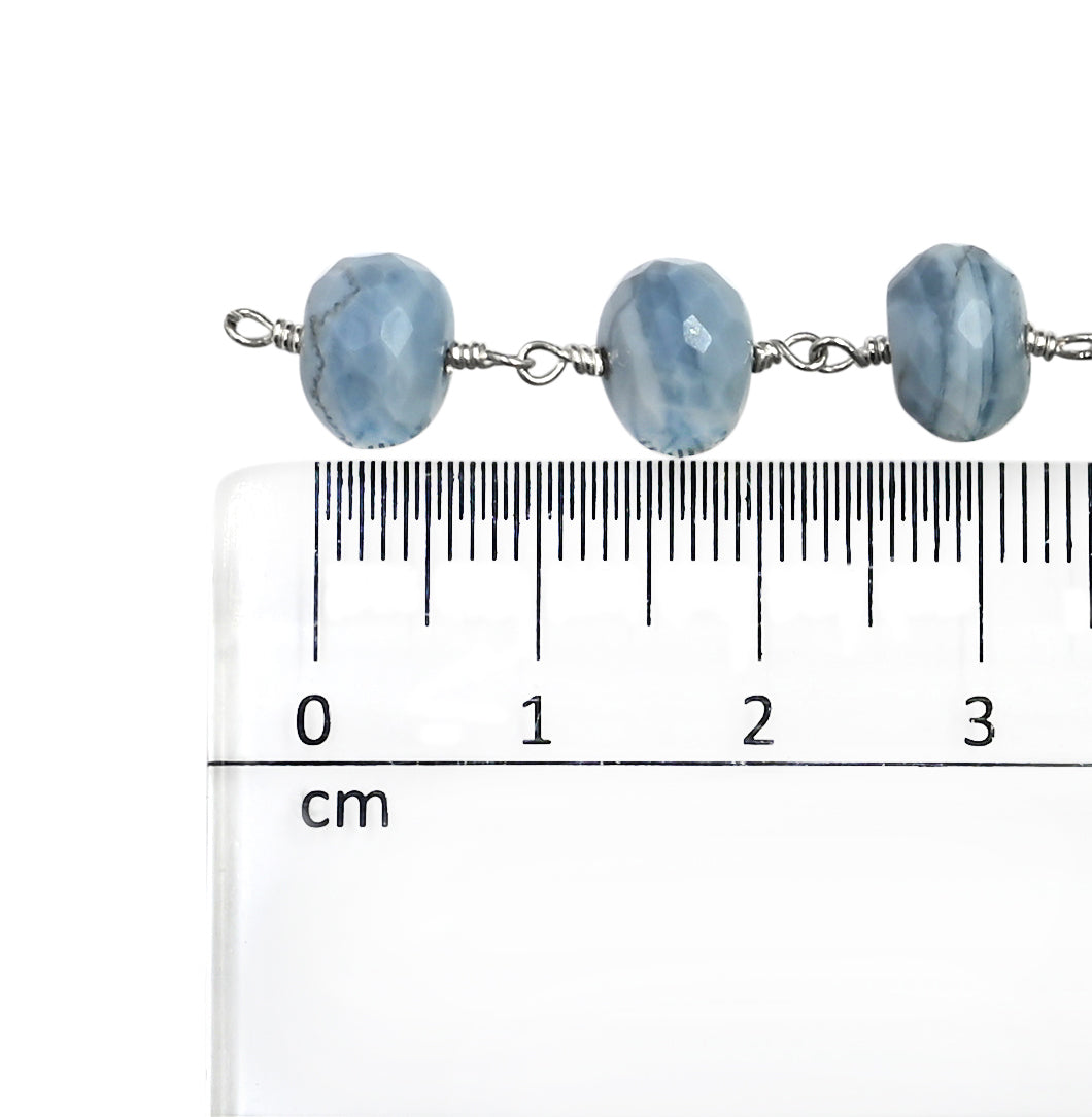 Wire Wrapped Blue Opal Beads for Jewelry
