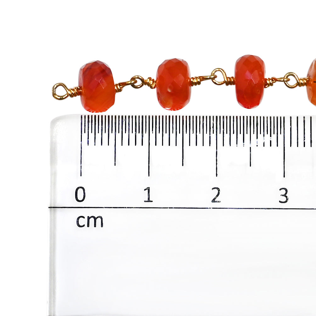 Wire Wrapped Red Onyx Rondelle Chain