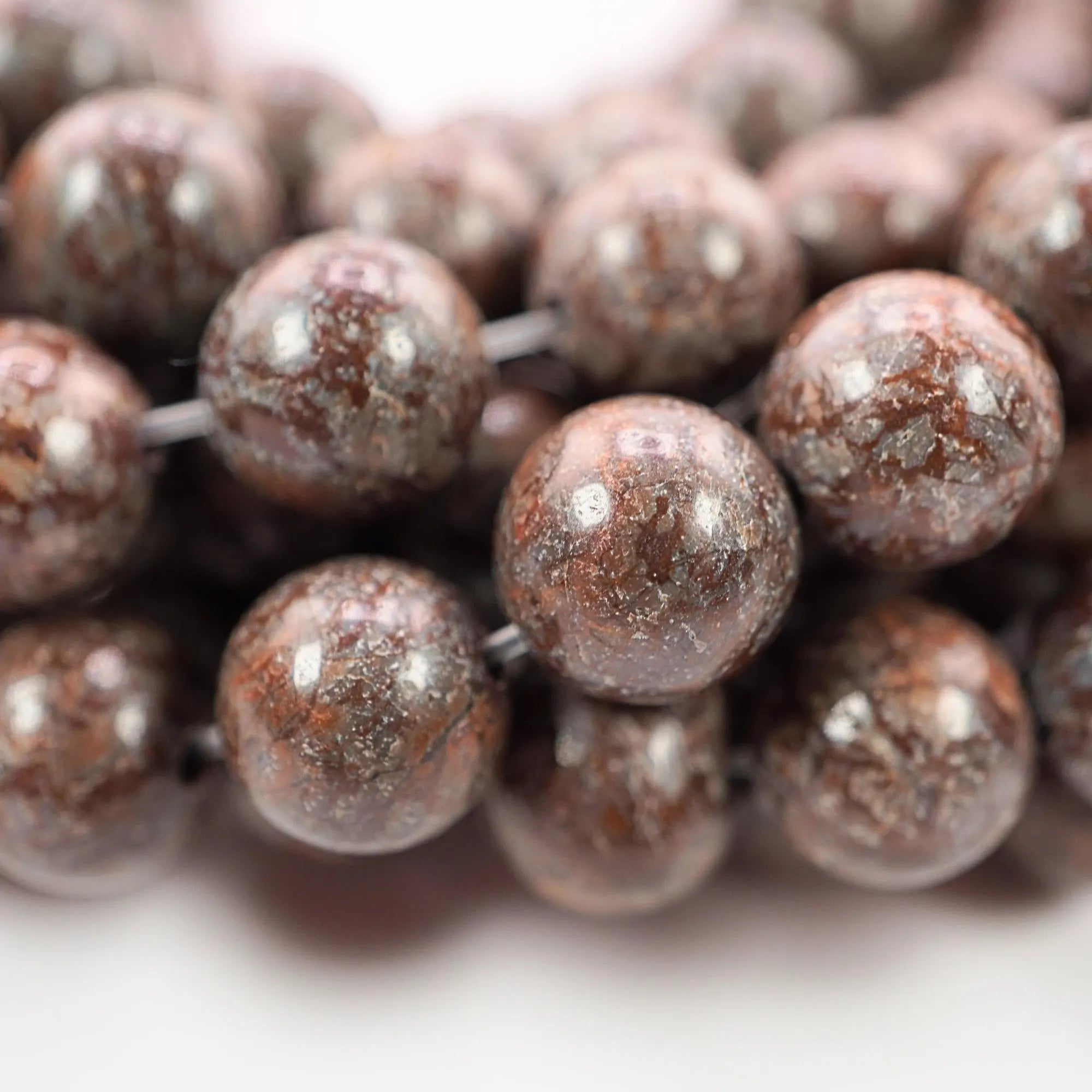 Wood Jasper Smooth Round Shape Gemstone Strand Beads