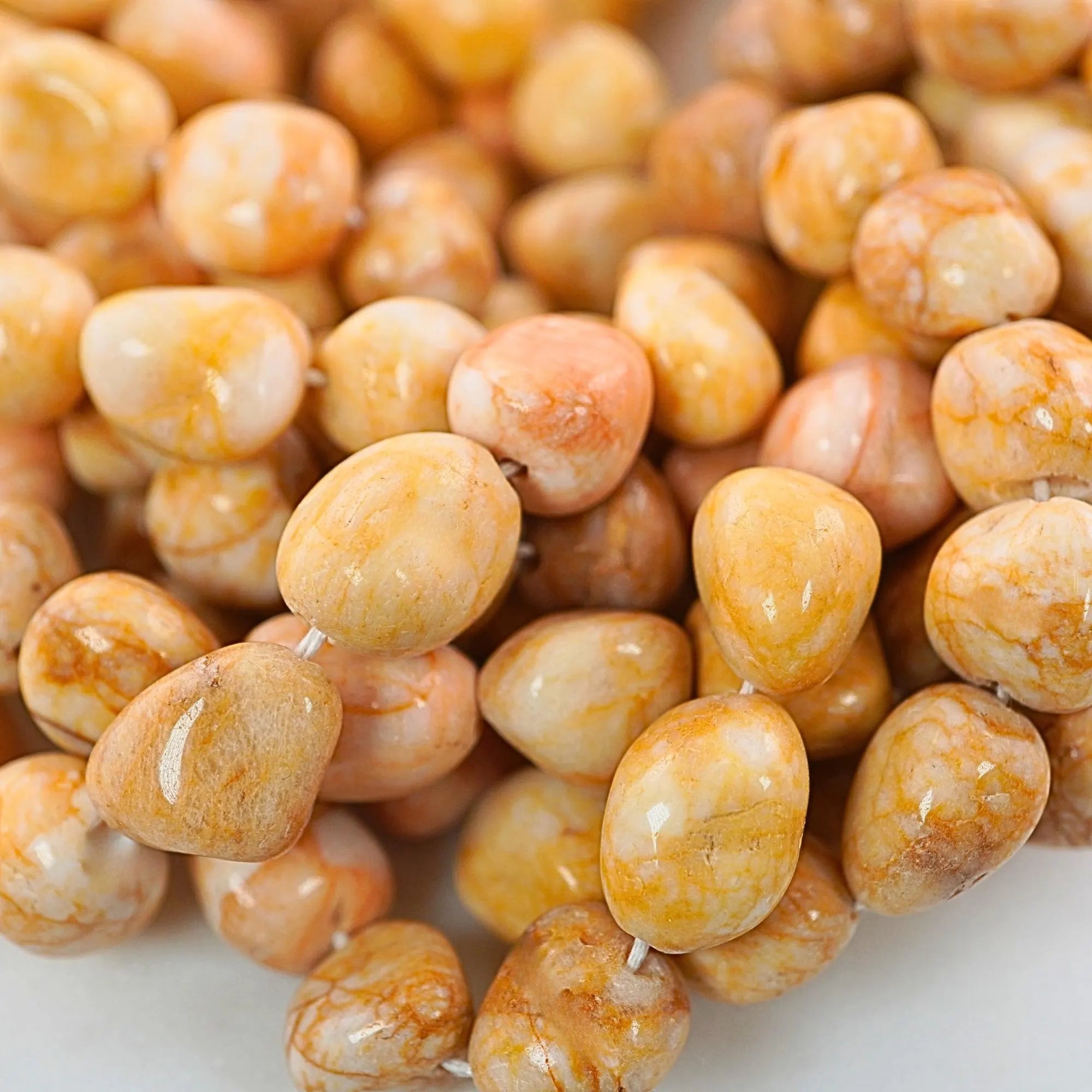 Yellow Aventurine Smooth Tumble Shape Gemstone Stands Beads