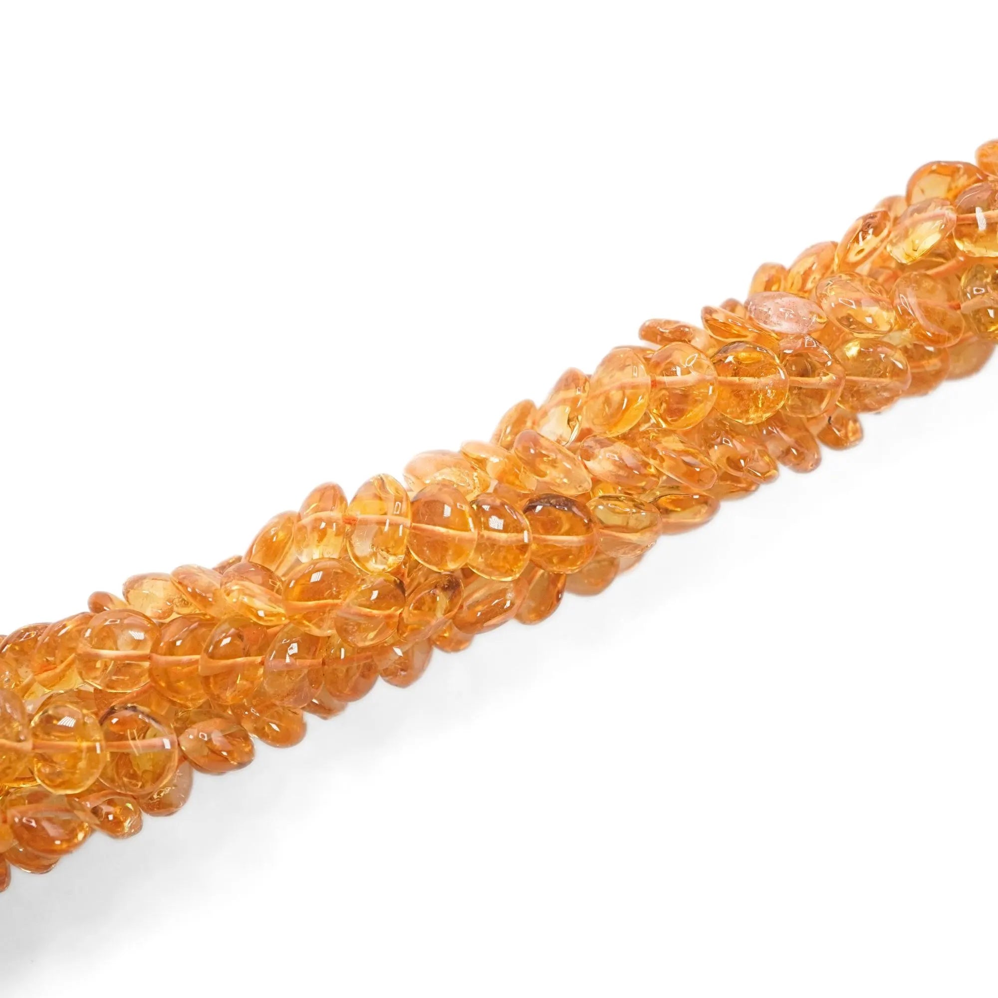 Yellow Citrine Smooth Coin Shape Gemstone Strand Beads
