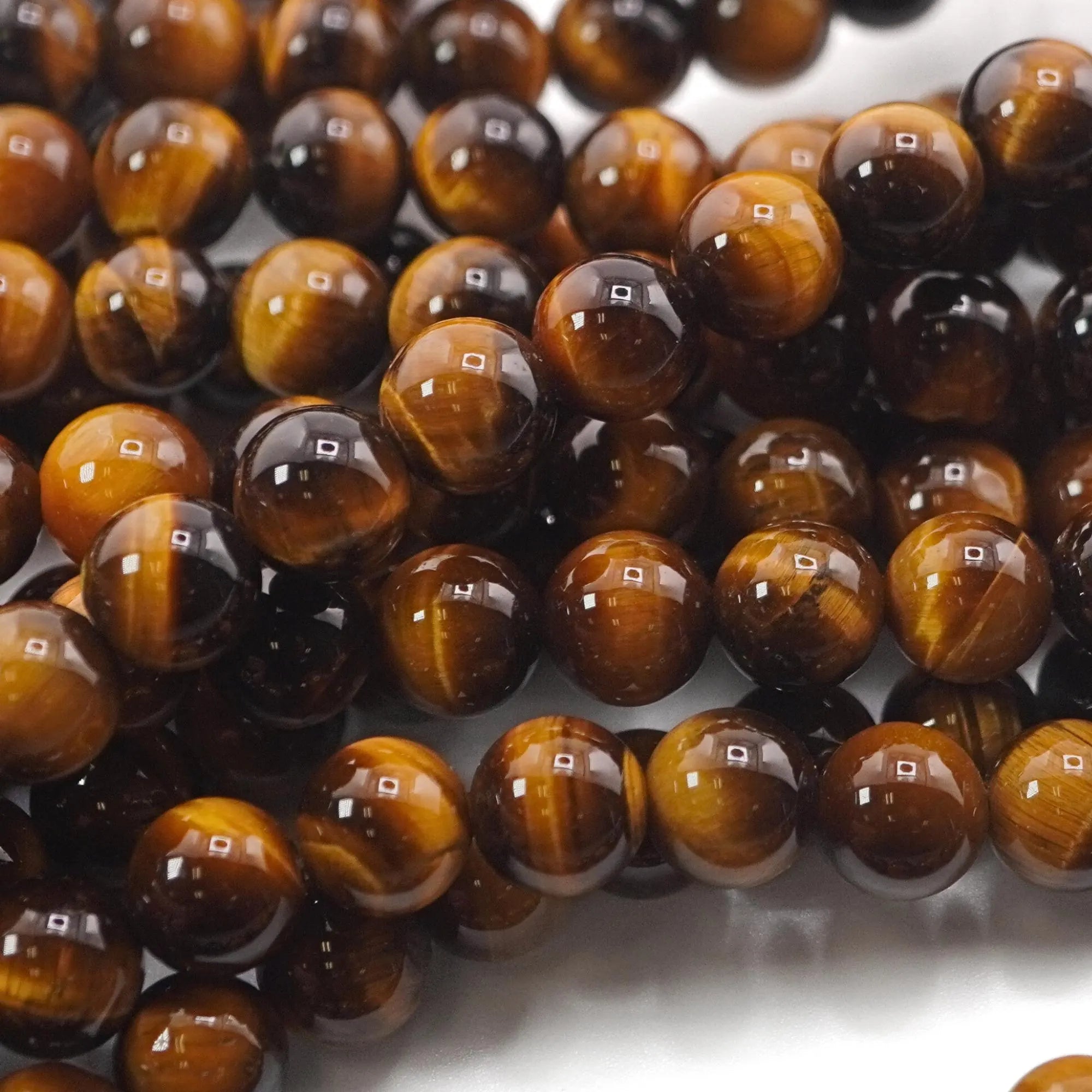 Yellow Tiger Eye Smooth Round Shape Gemstone Strand Beads