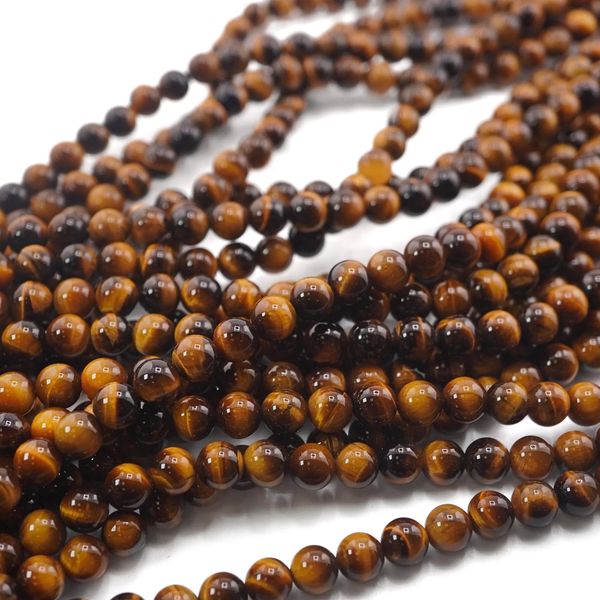 Yellow Tiger Eye Smooth Round Shape Gemstone Strand Beads