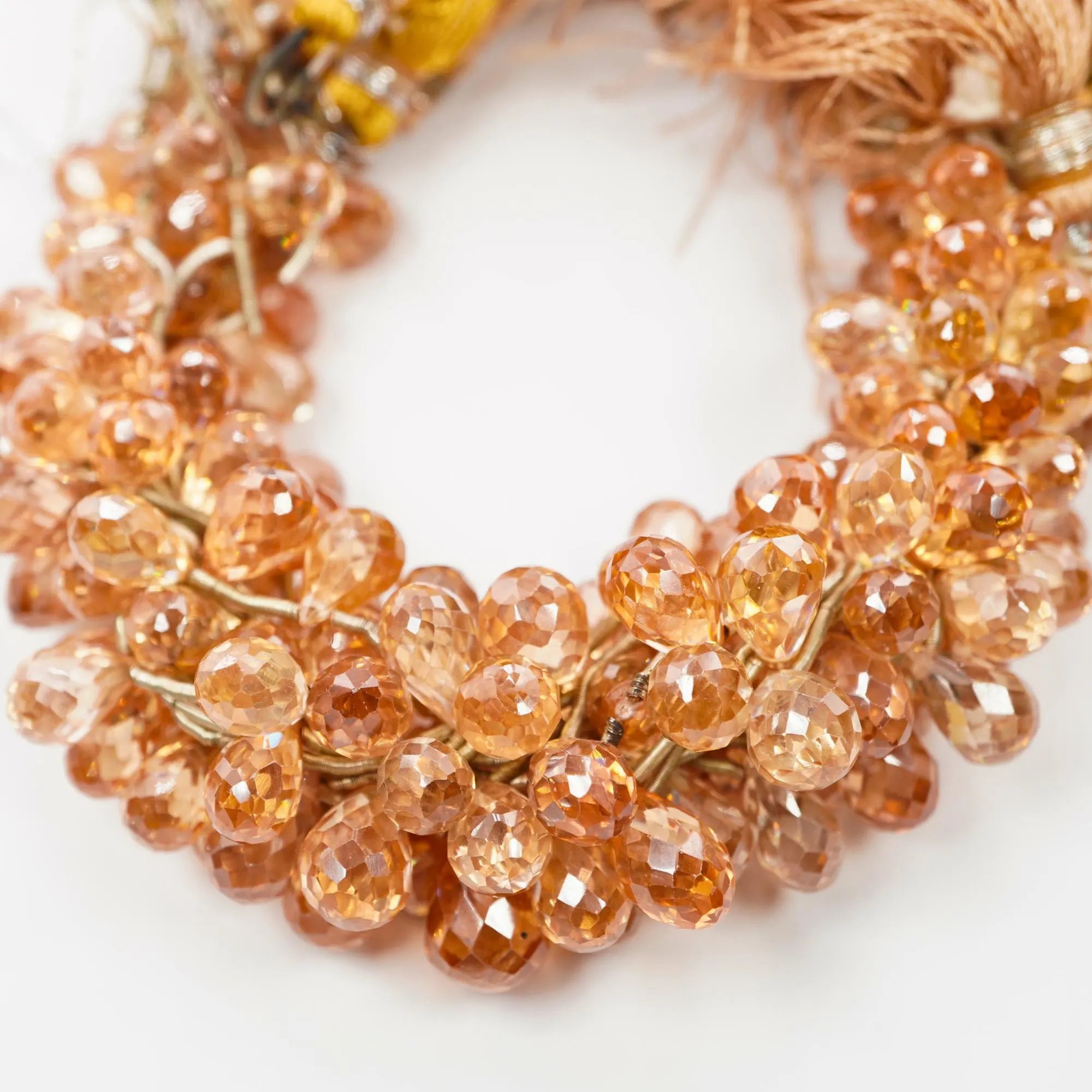 Zircon Faceted Teardrop Shape Gemstone Strand Beads