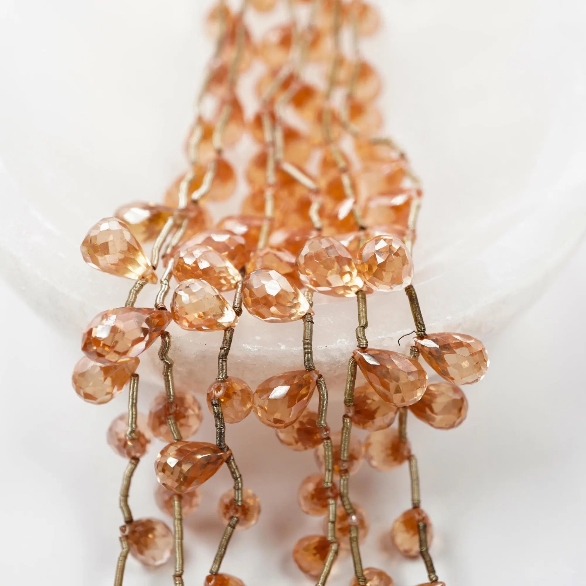 Zircon Faceted Teardrop Shape Gemstone Strand Beads