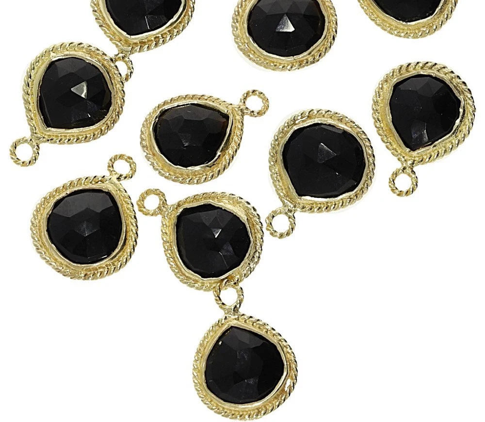 black onyx heart shape gemstone pendant