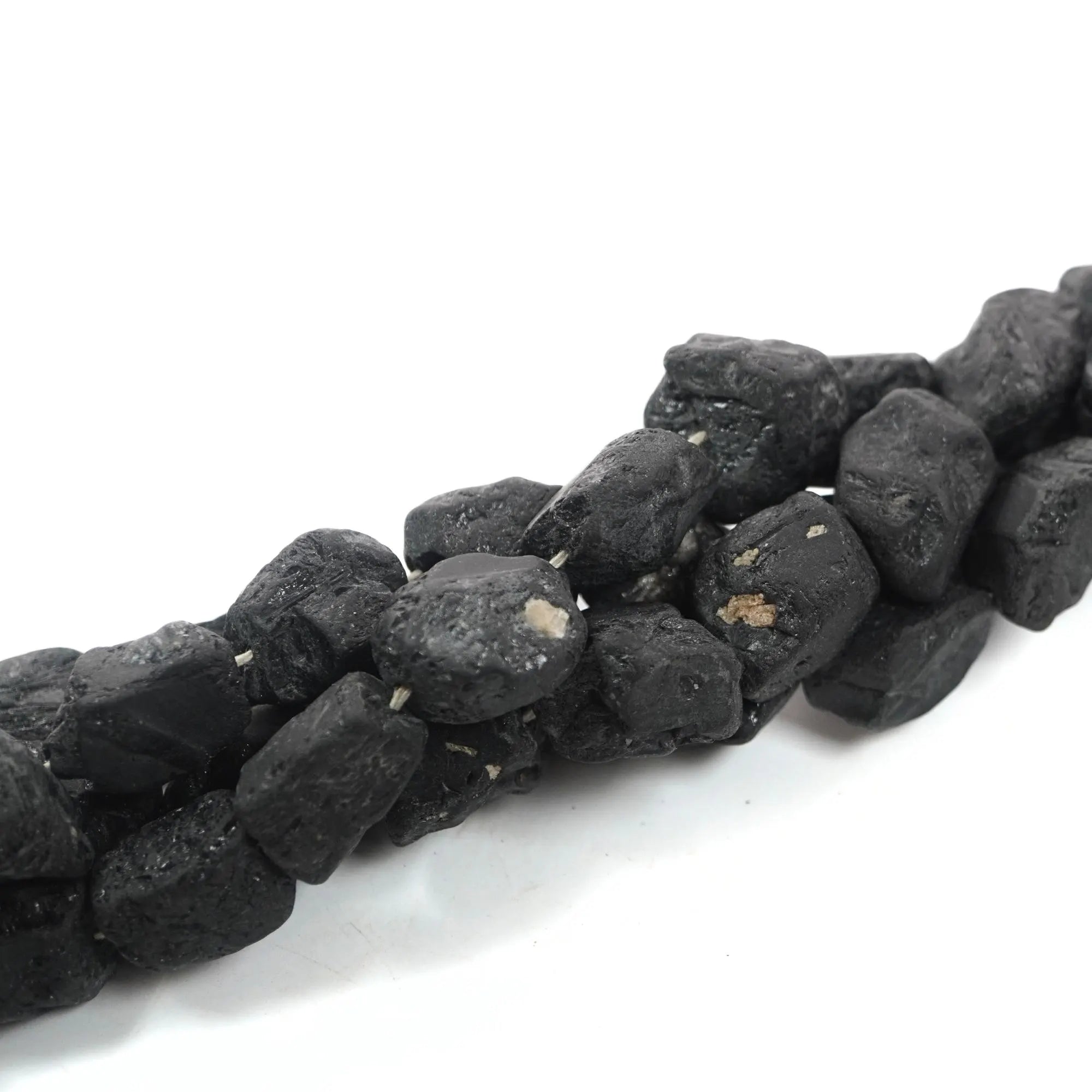 black tourmaline stone rough nugget beads