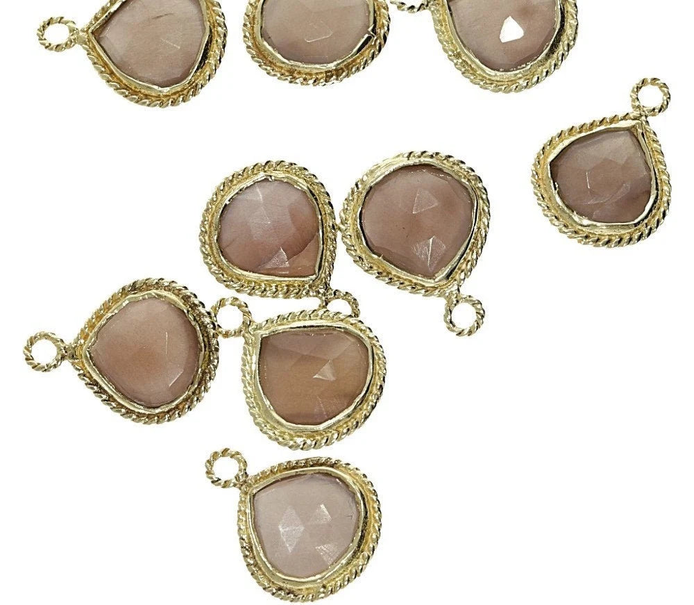 chocolate moonstone pendant charm