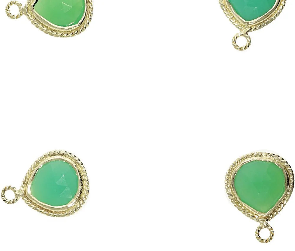 chrysoprase chalcedony gold plated pendant