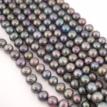 freshwater gray pearls round shape