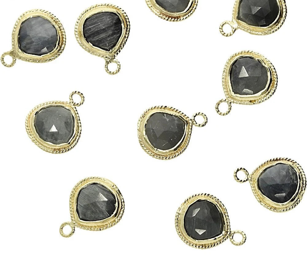 gemstone heart charm for jewelry