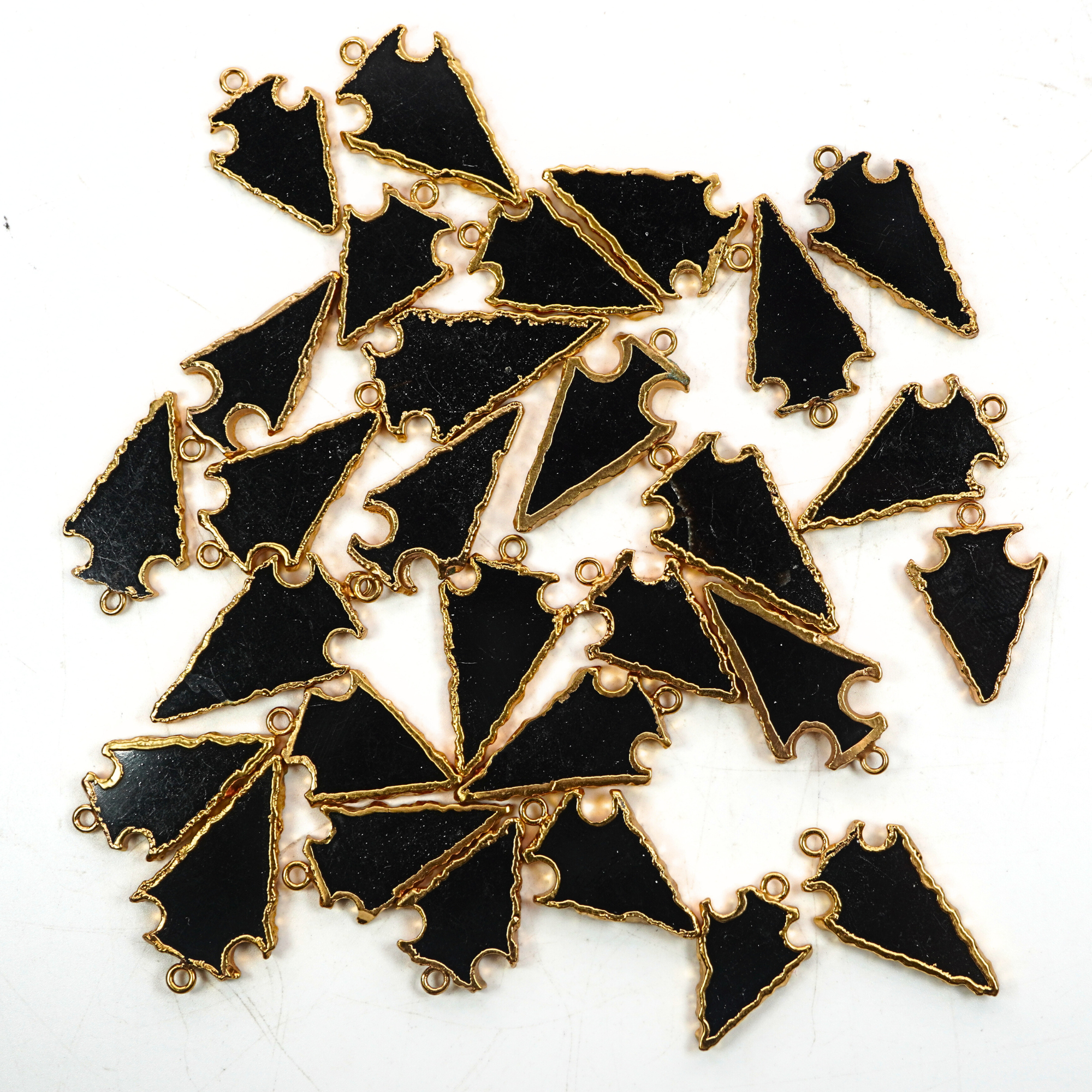 gold electroplated black onyx charm pendant