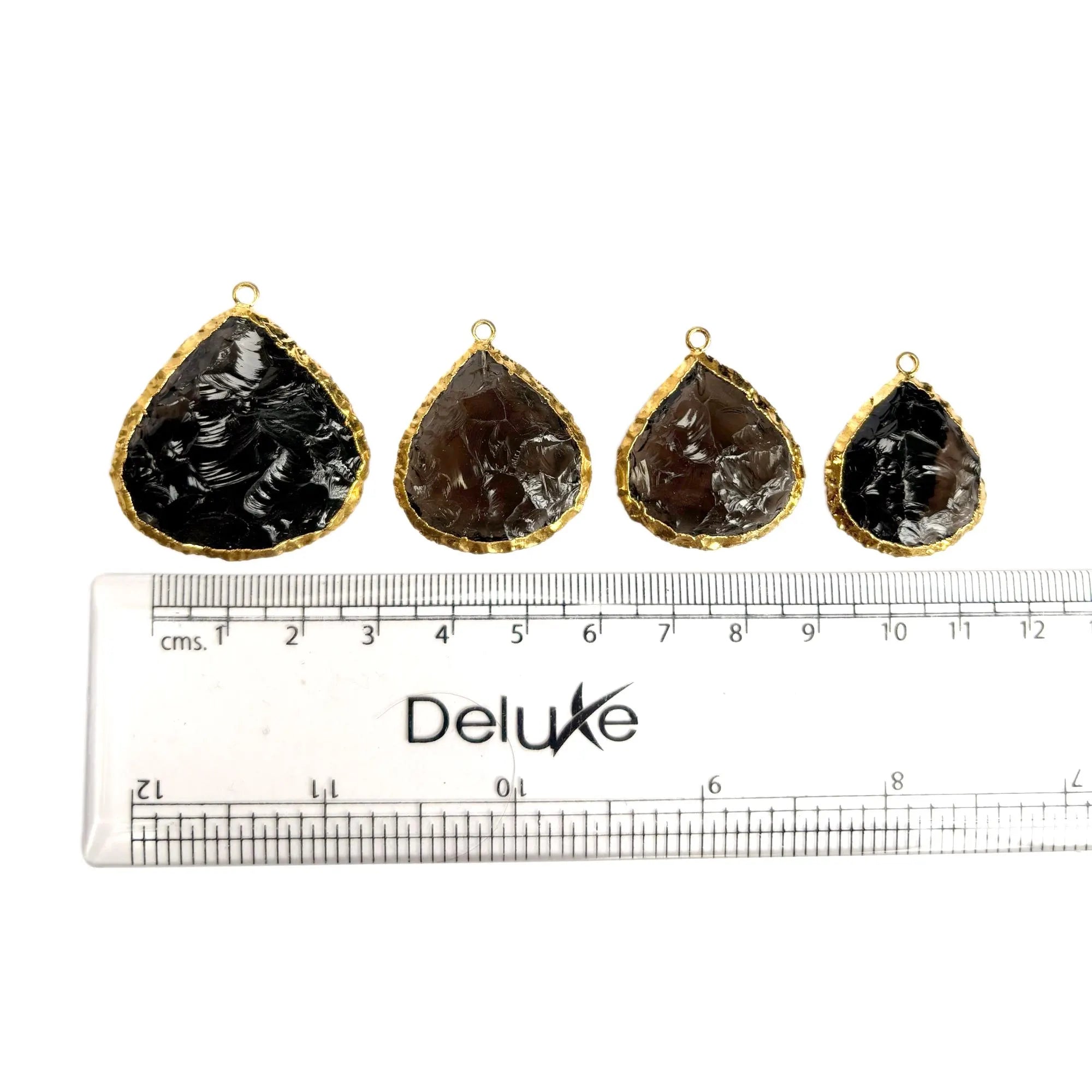 gold electroplated smoky quartz pendant