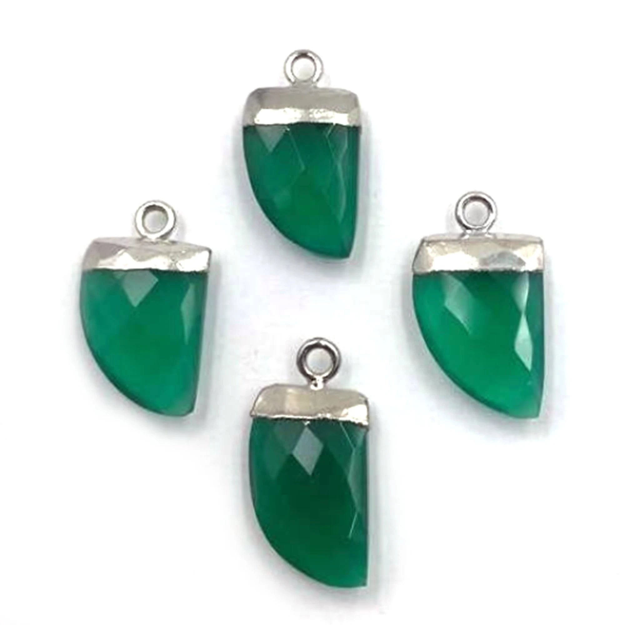 green onyx horn pendant charm