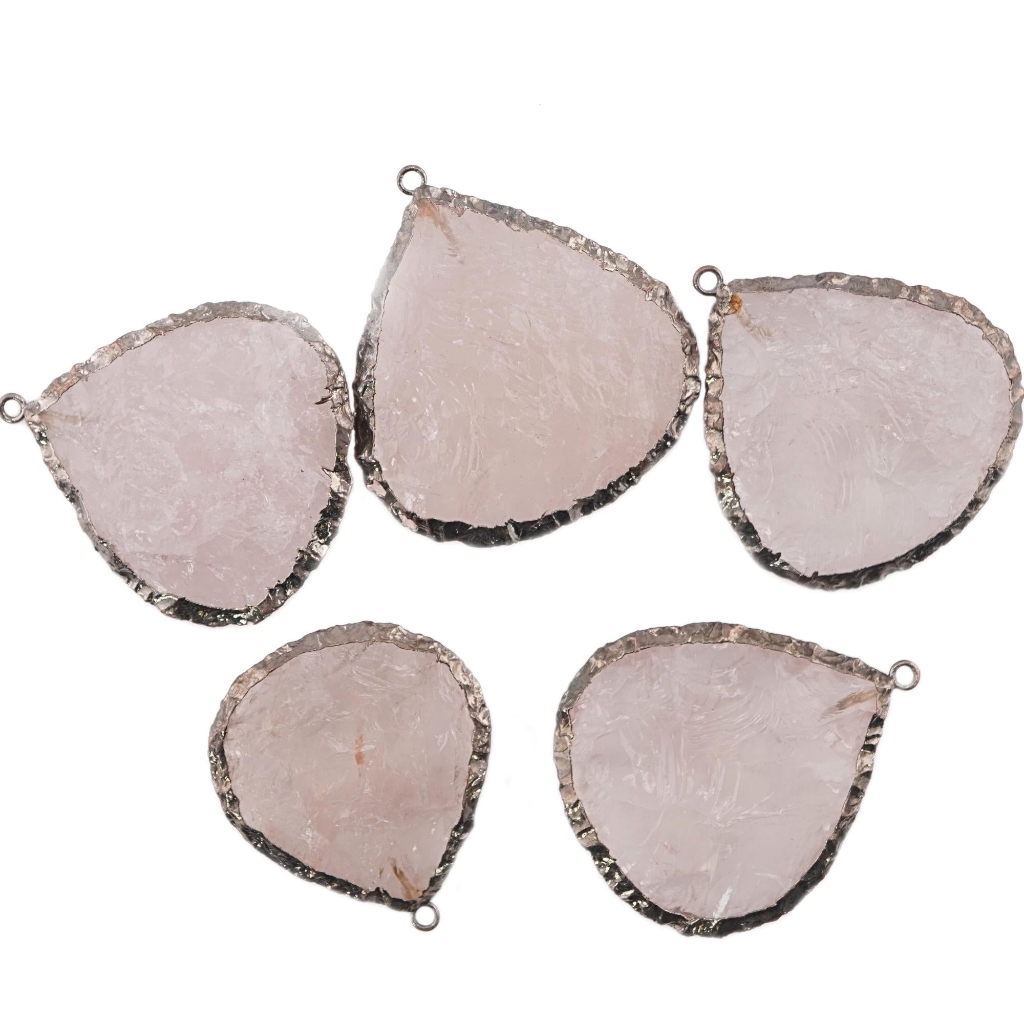 handcrafted rose quartz gemstone pendant