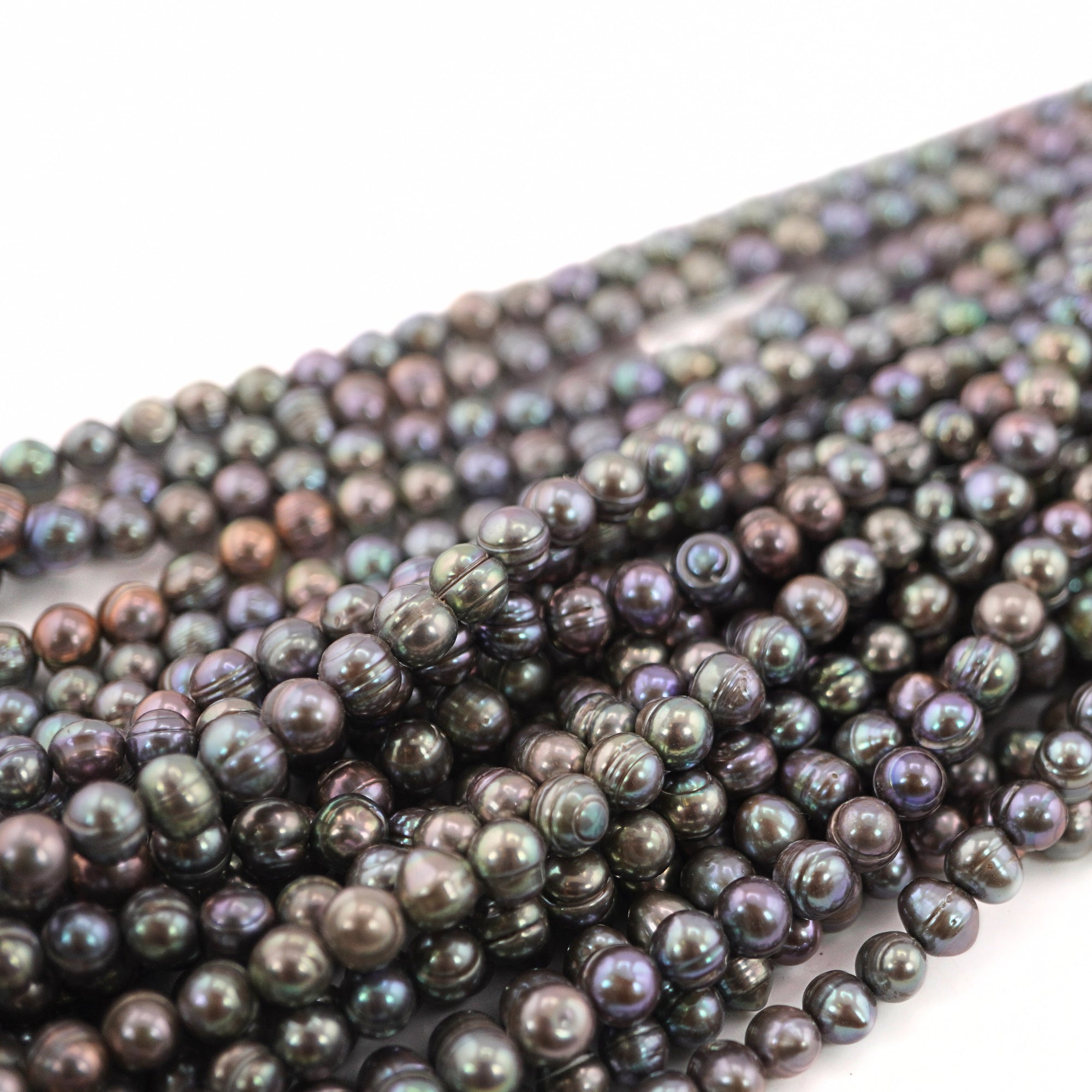 iridescent peacock pearl beads for earrings