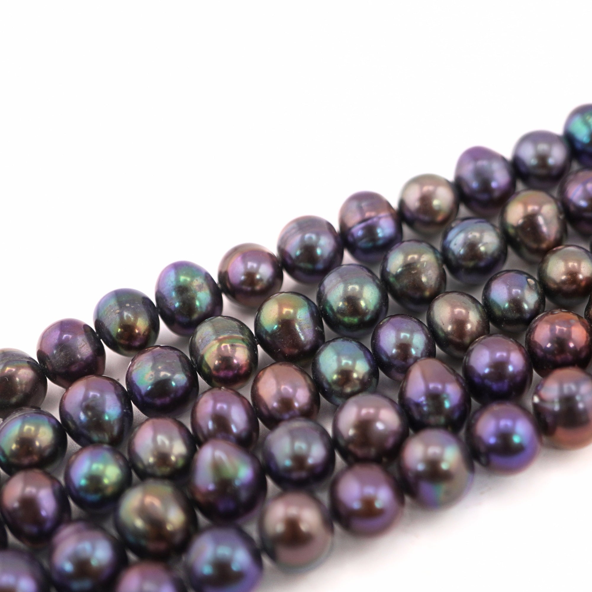 large freshwater beads peacock color