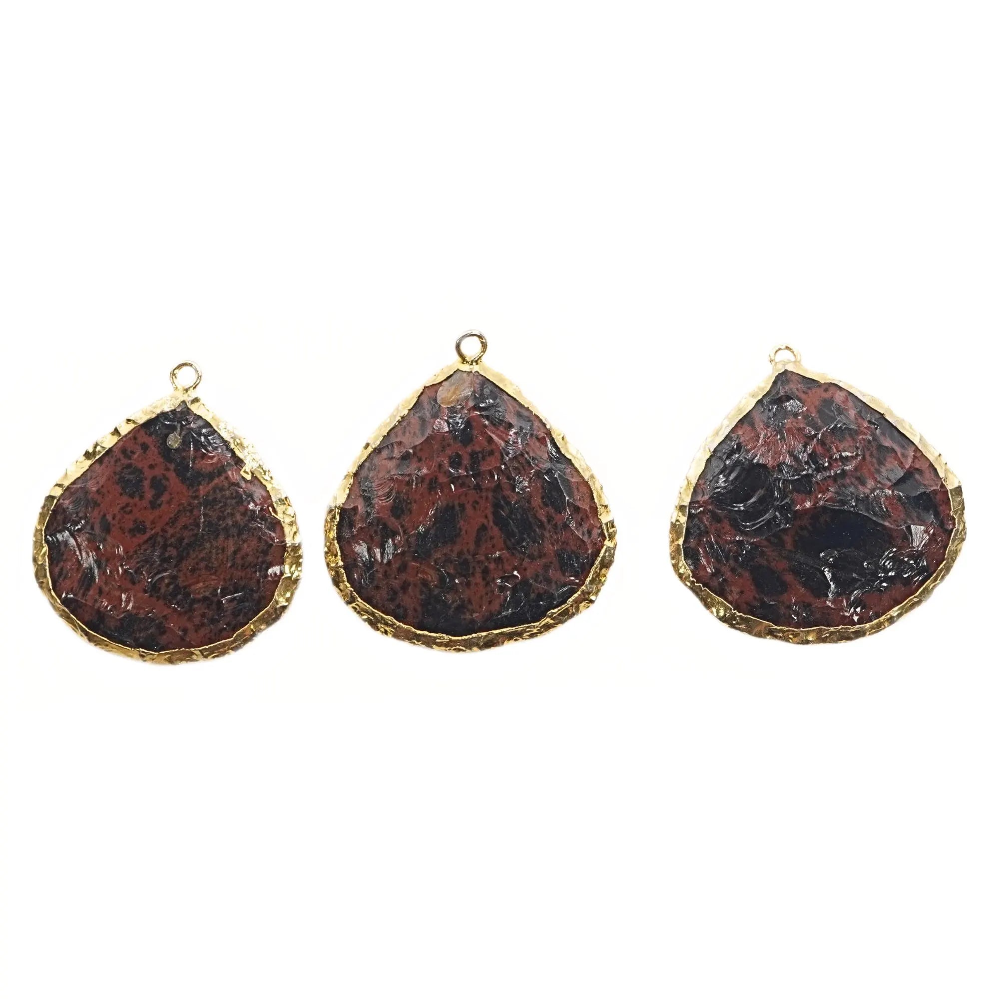mahogany obsidian gold pendant jewelry