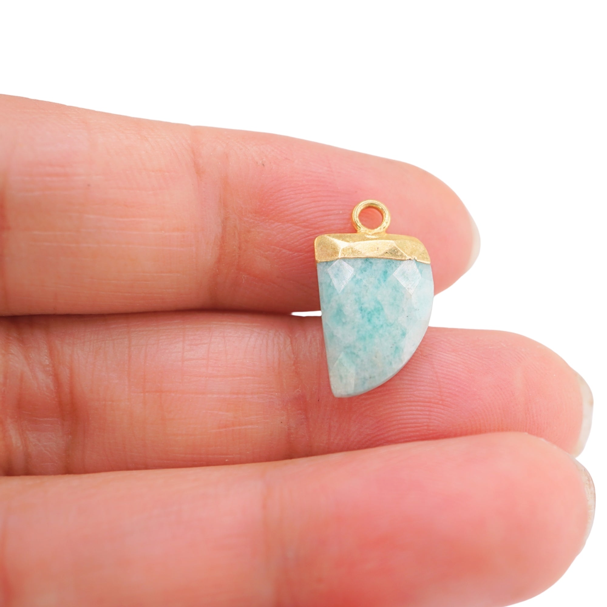 natural amazonite gemstone pendant gold finish