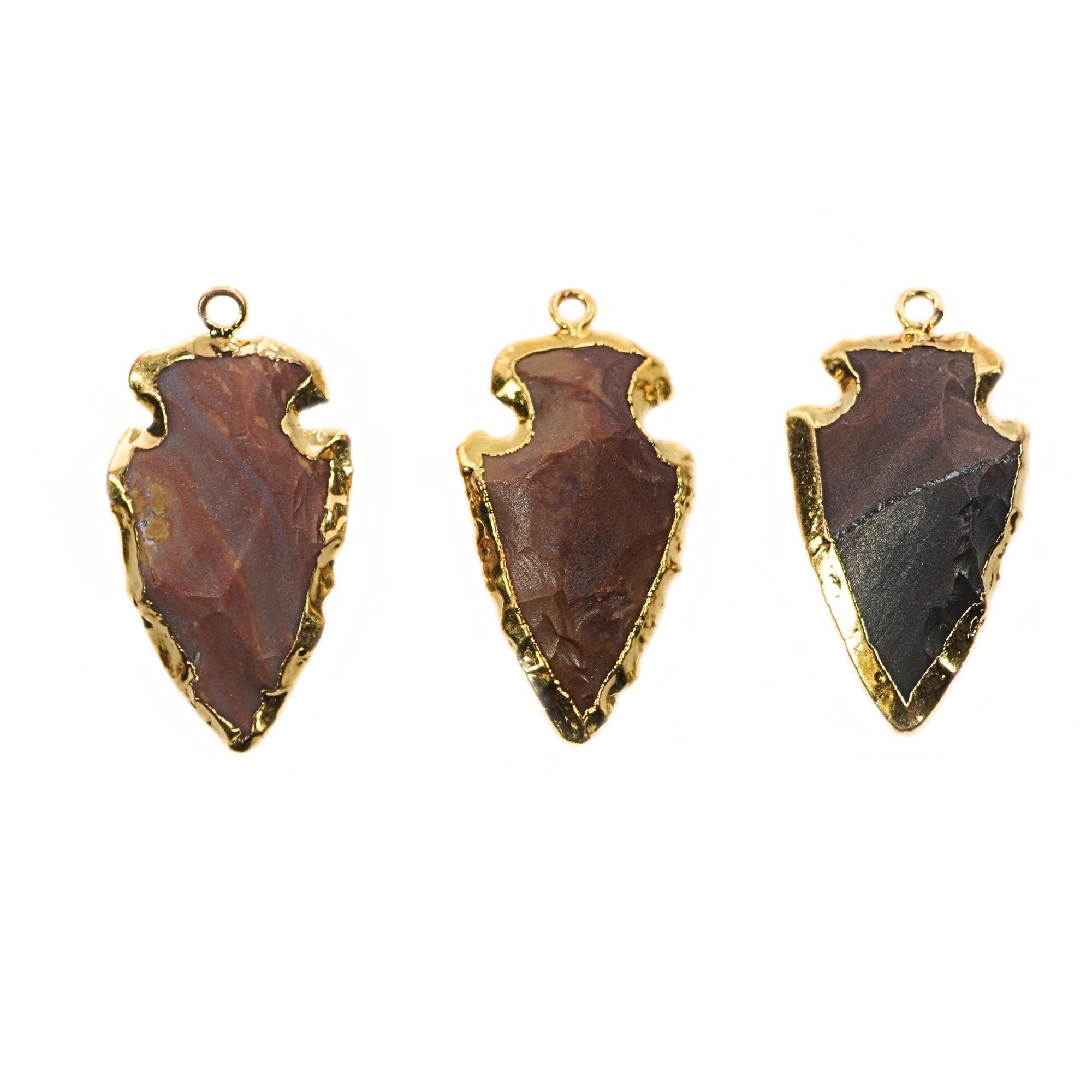 natural jasper arrowhead pendant charm