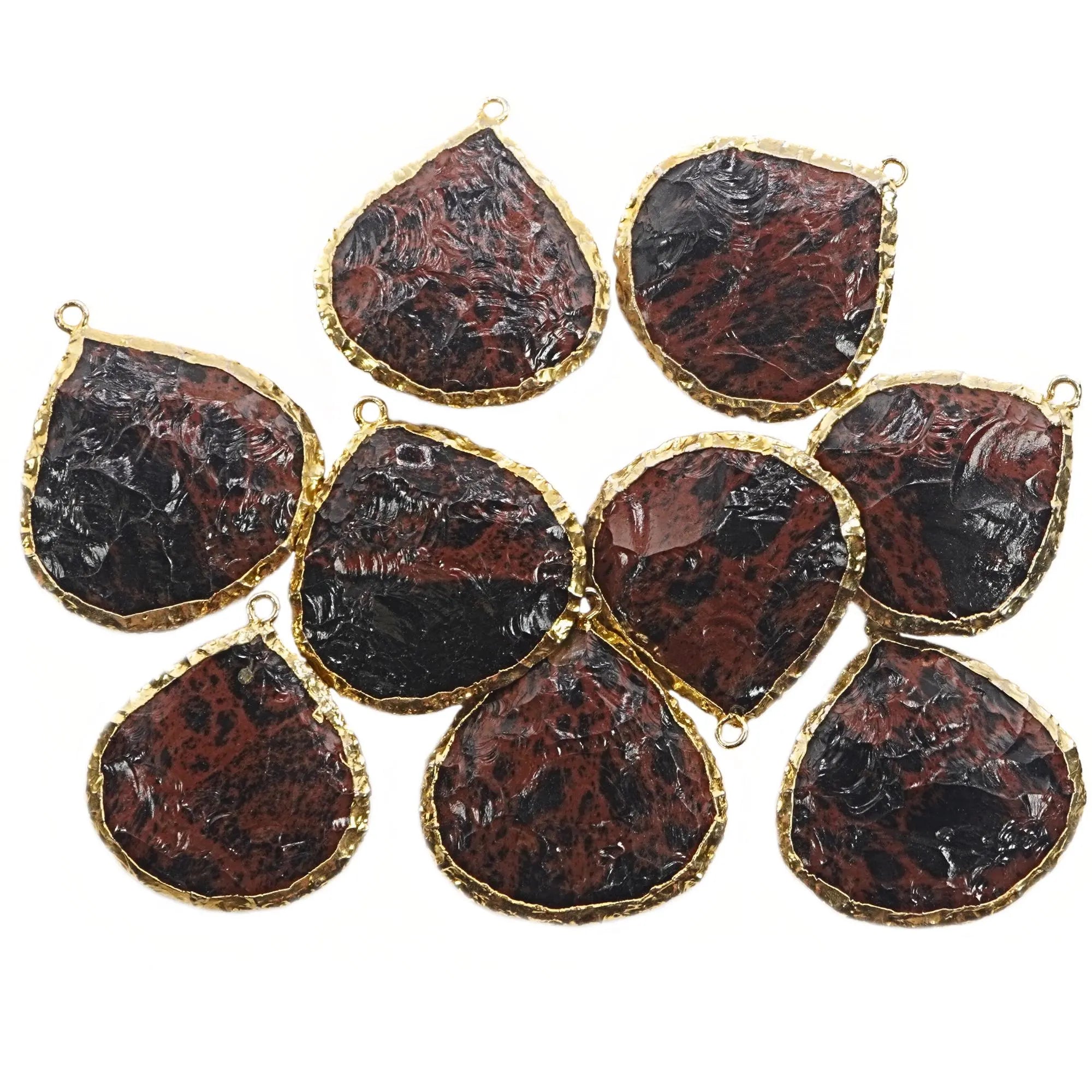 natural obsidian heart shape pendant