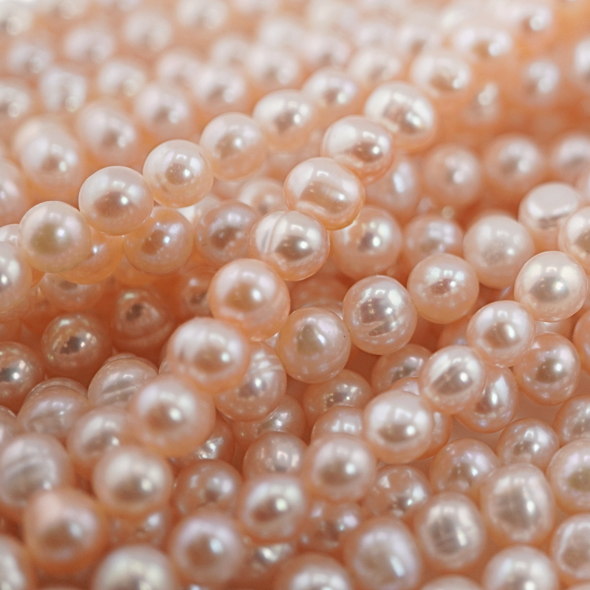 peach pearls for necklace design