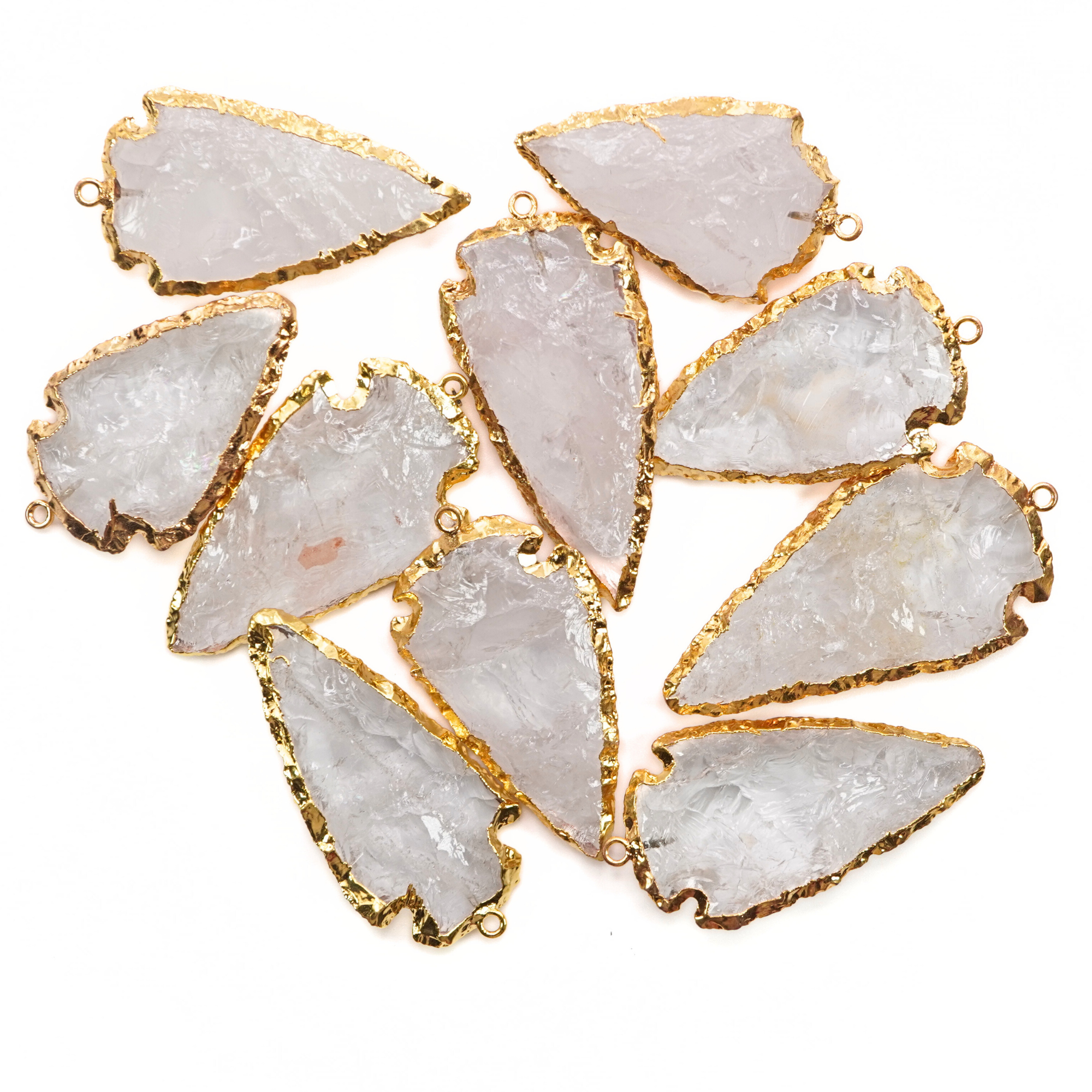 quartz arrowhead gemstone pendant