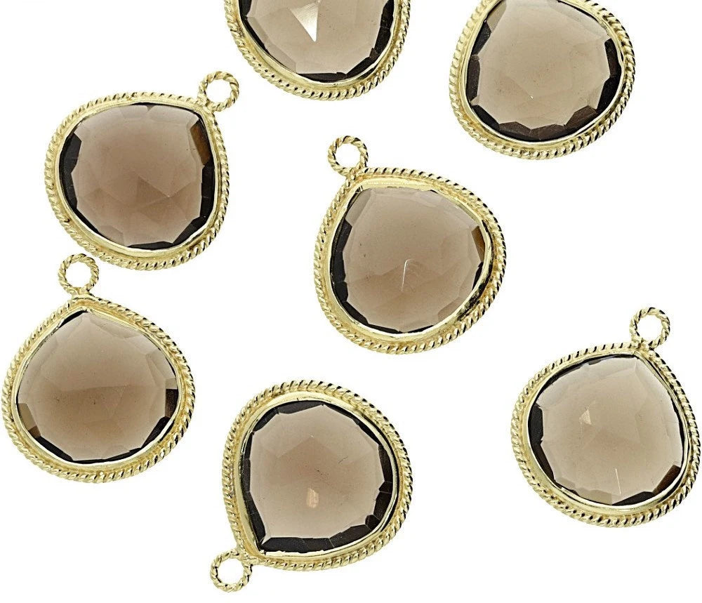 smoky quartz gemstone pendant charm