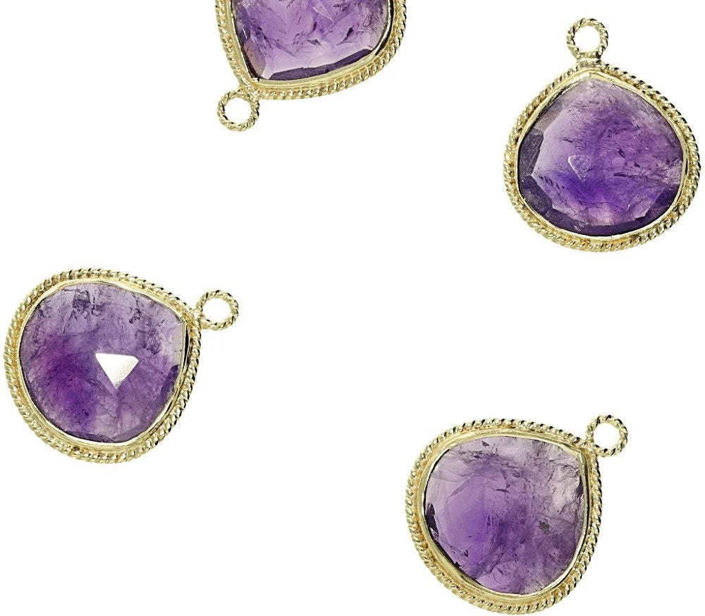 twisted wire amethyst gemstone pendant