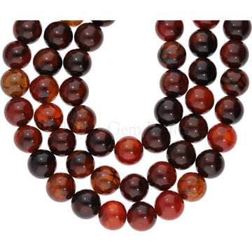 Cracked Agate Smooth Round Beads