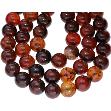 10MM Cracked Agate Smooth Round Beads