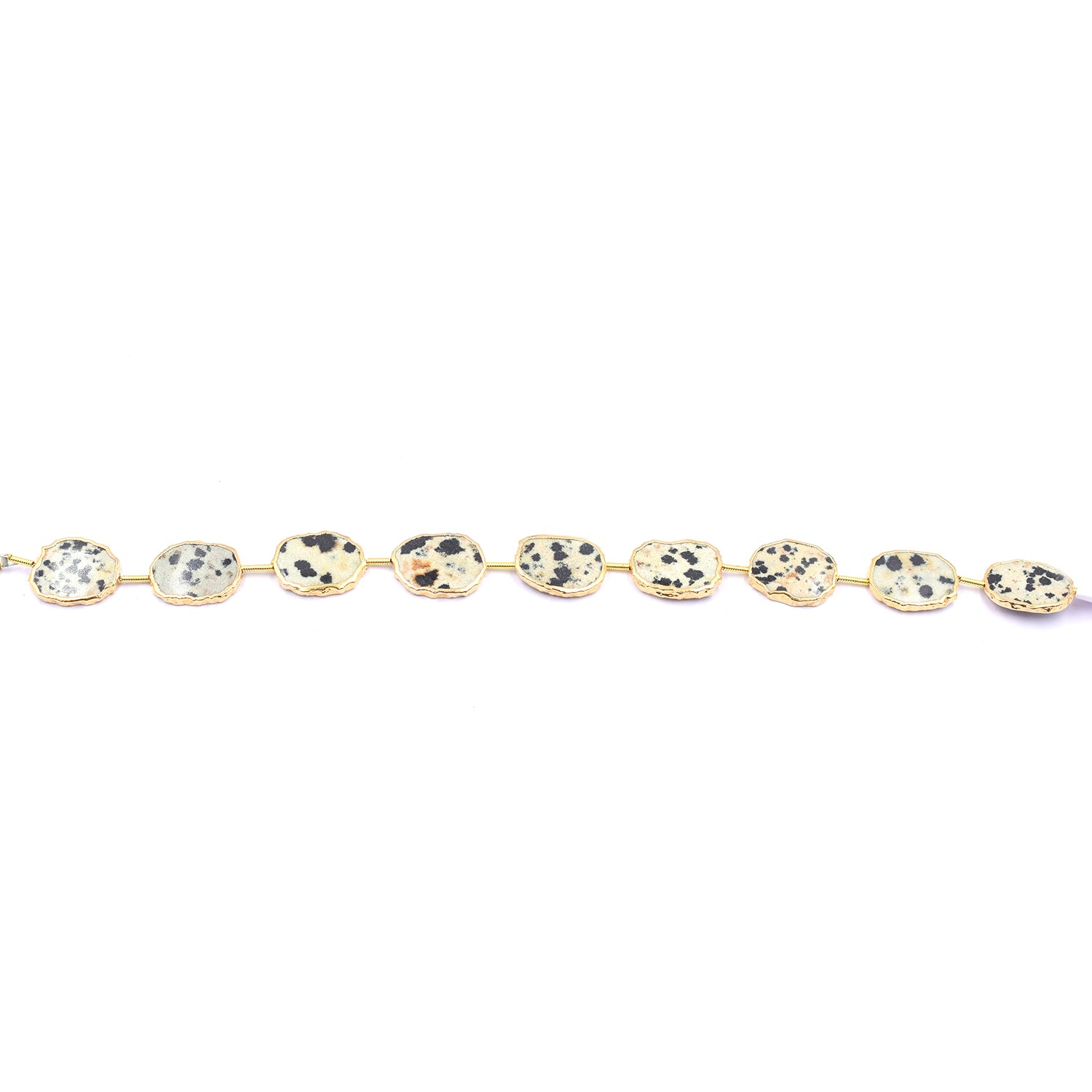 Dalmatian Jasper Uneven pendant in gold frame