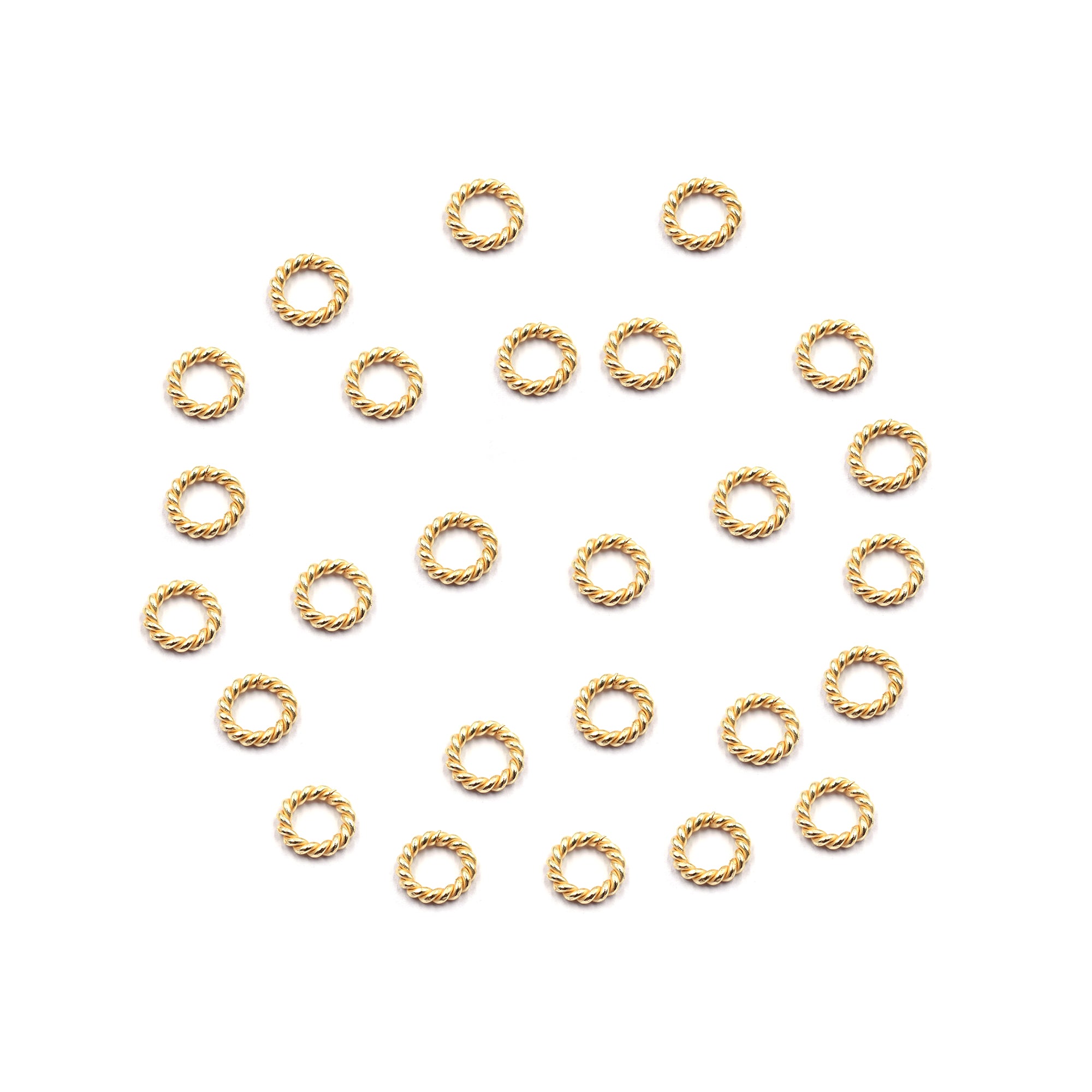 10mm gold twisted jump rings