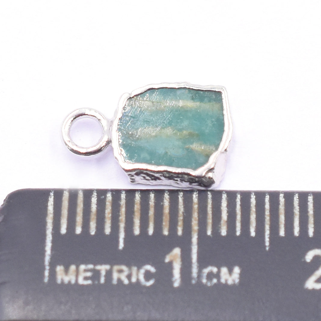 10x7MM Silver Electroplated Rectangle Pendant