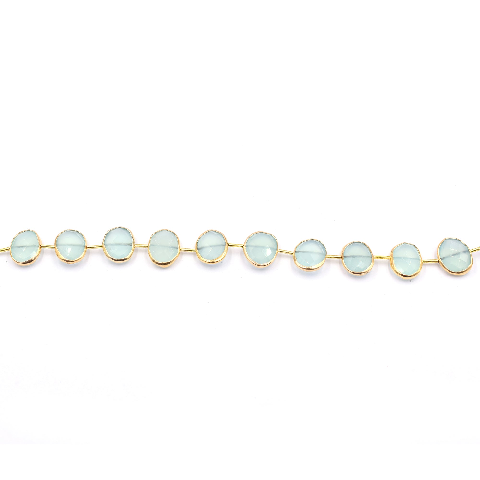 Oval aqua chalcedony stones