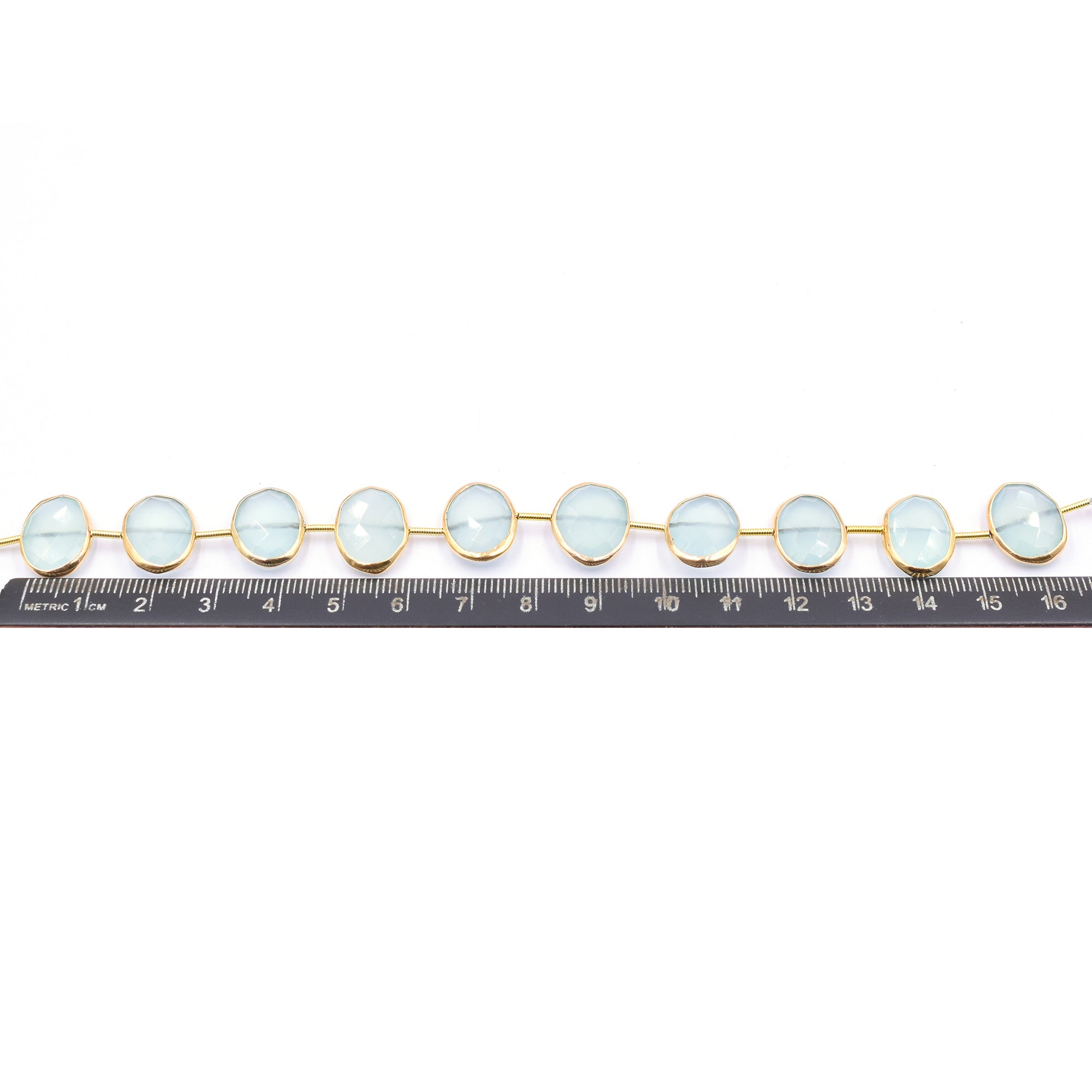 Aqua chalcedony with silver vermeil