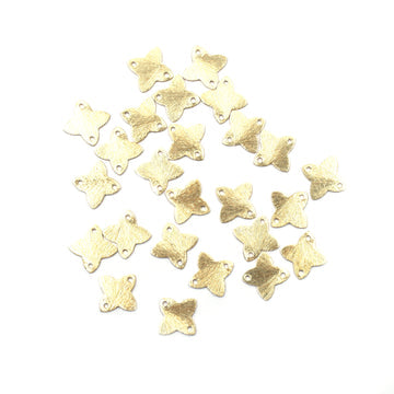 12mm Gold Brass Clover Beads