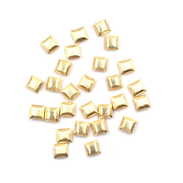 12mm Gold Cushion Brass Beads