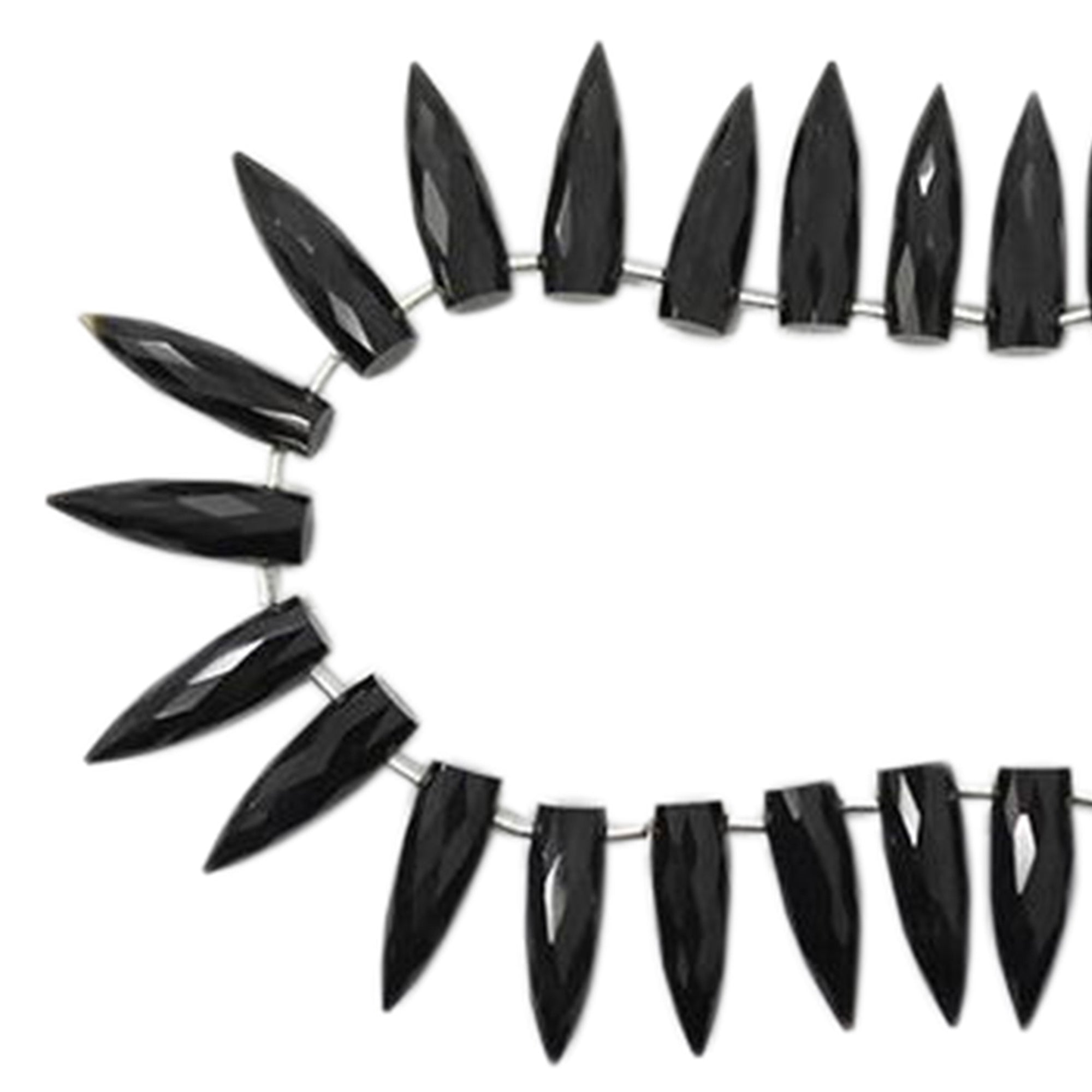 15x5MM Black Onyx Faceted Bullet Shape Beads