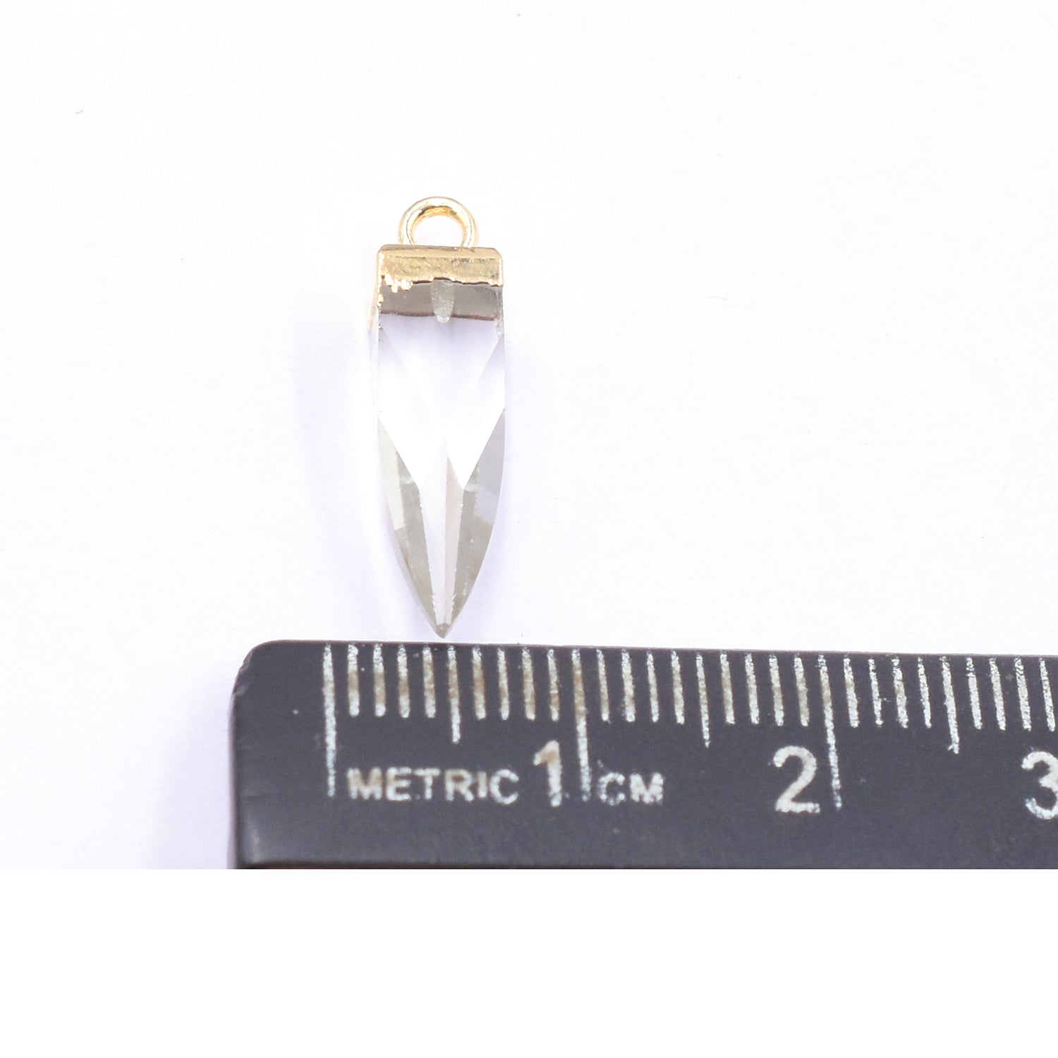 Elegant gold Crystal Quartz spike pendant