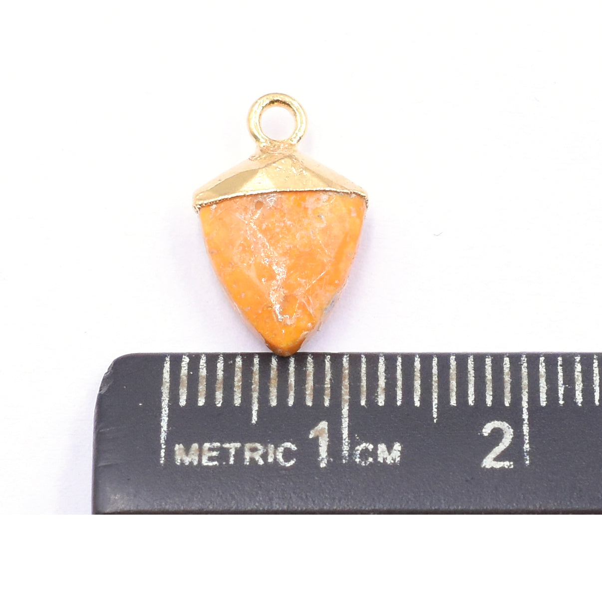 Gold electroplated Bumble Bee Jasper pendant in Shield shape