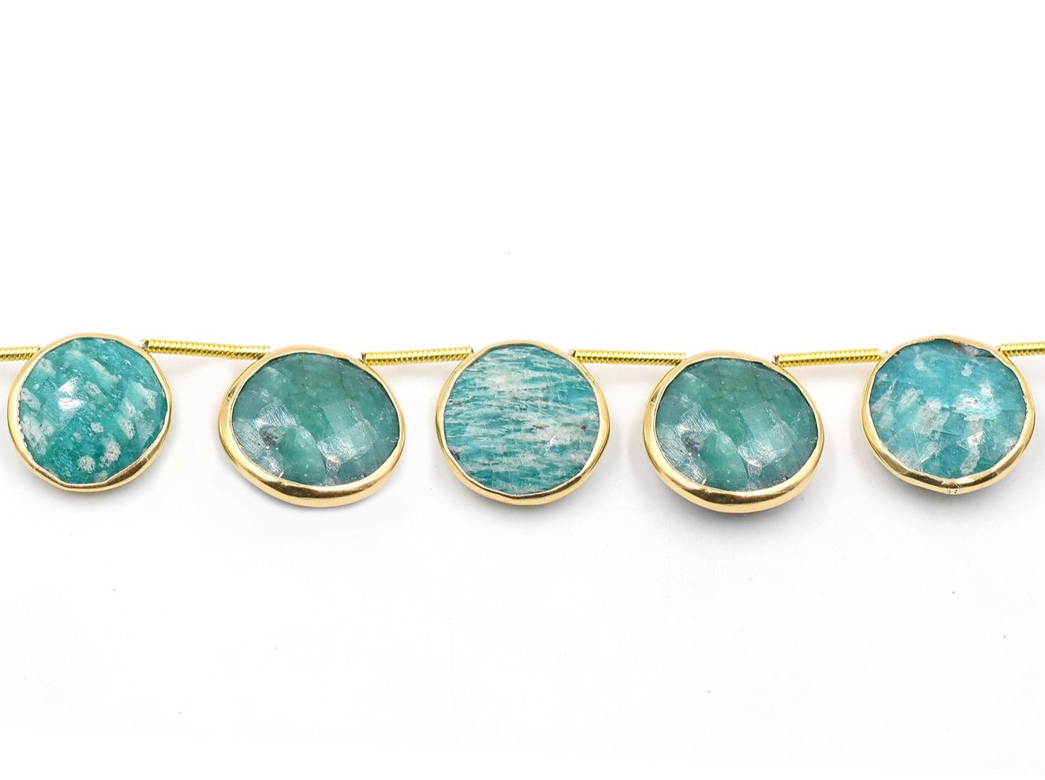 Side drilled amazonite jewelry strand