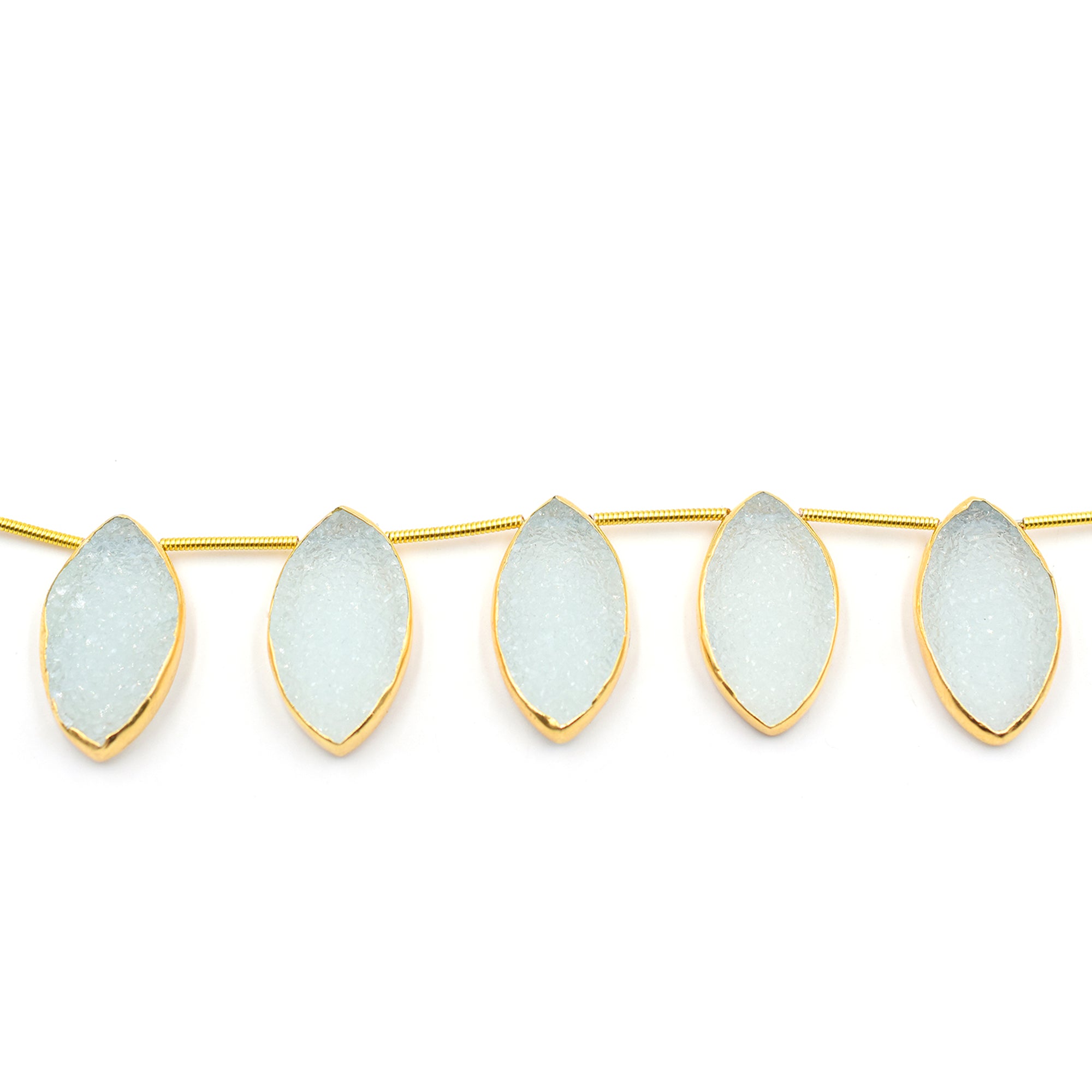 Marquise druzy in silver bezel